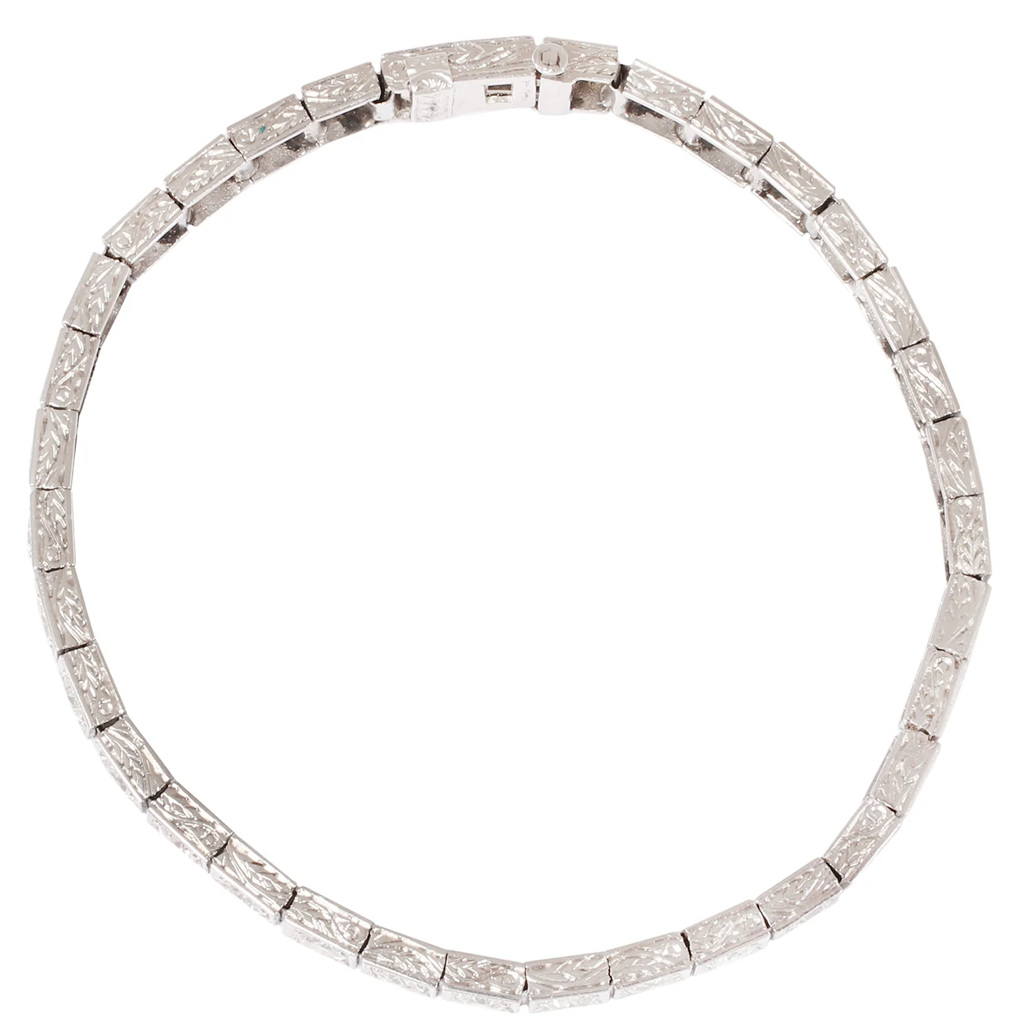 Antique Block Diamond Tennis Bracelet - Image 4