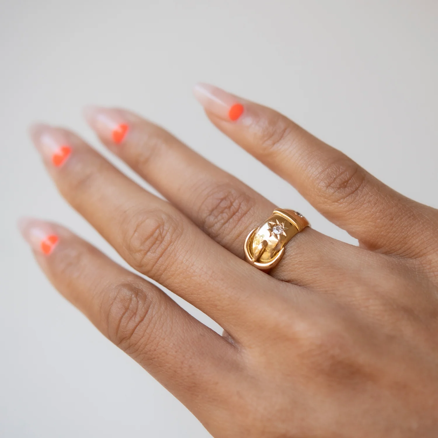 Antique English Diamond Buckle Ring - Image 2