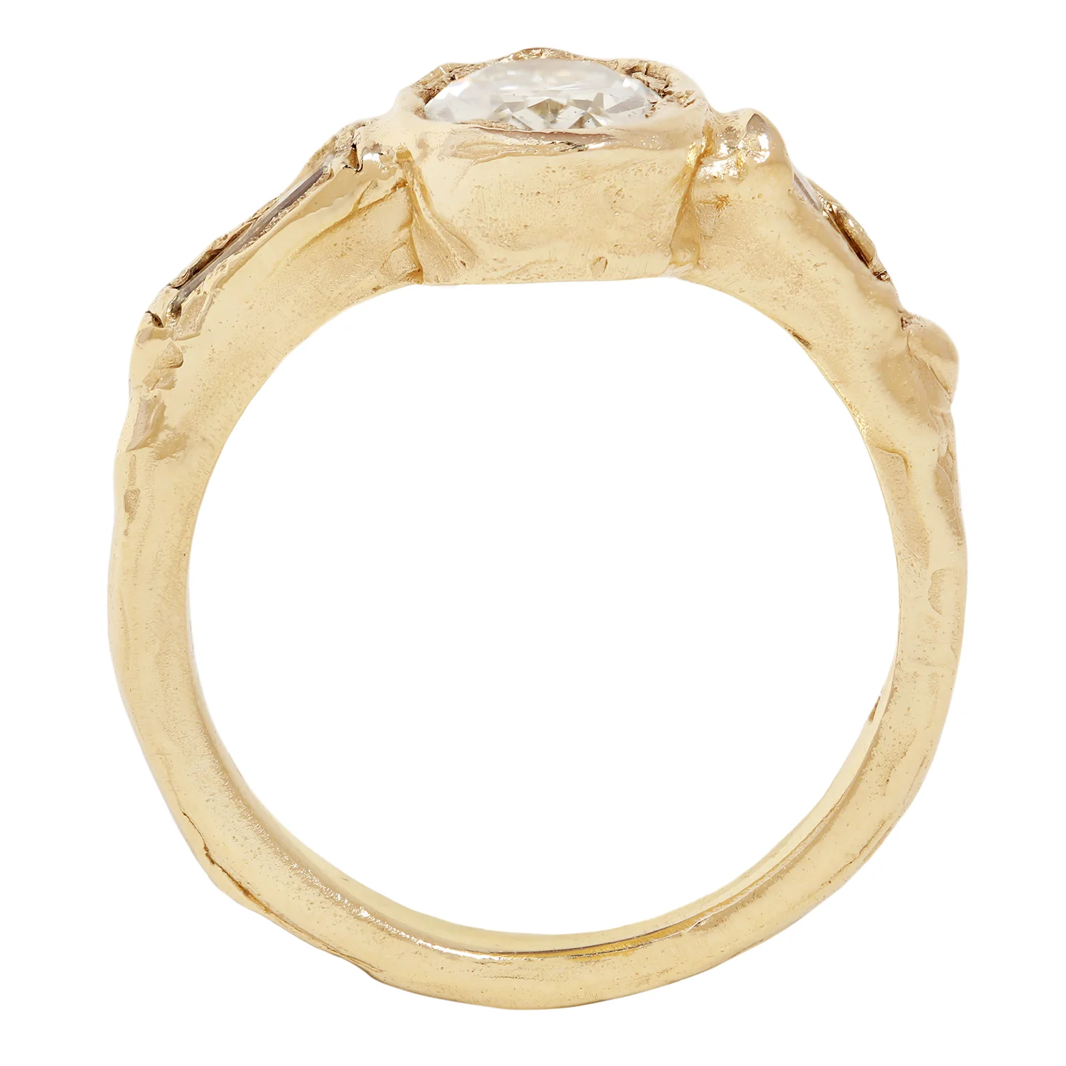 Armach Lemon Three Stone Diamond Organic Ring - Image 4