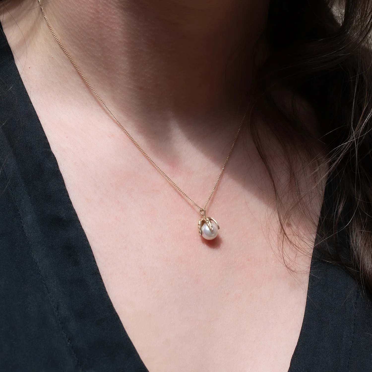 Gold Baroque Pearl Necklace - Image 2