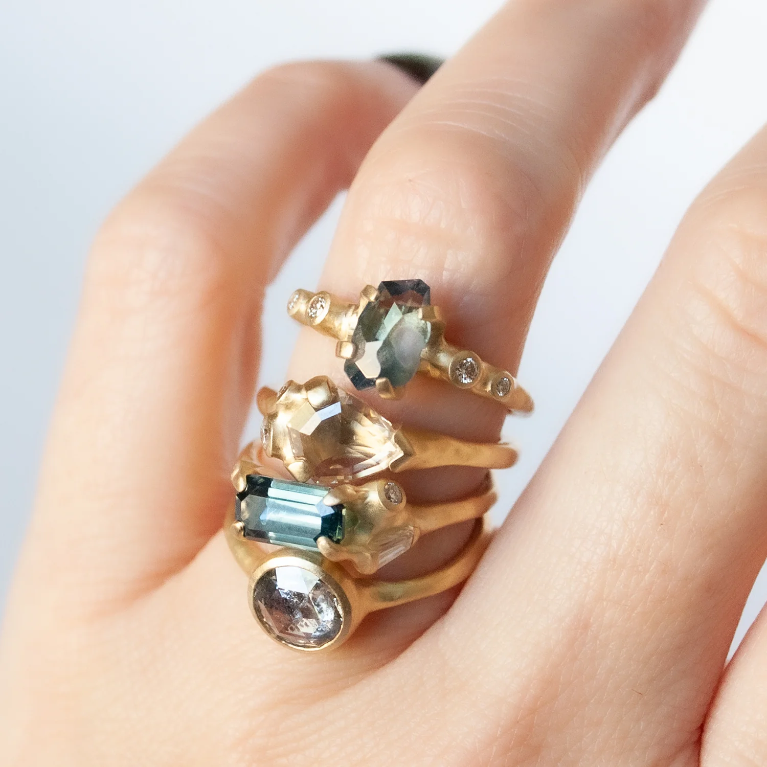 Blue Sapphire Cluster Ring - Image 8