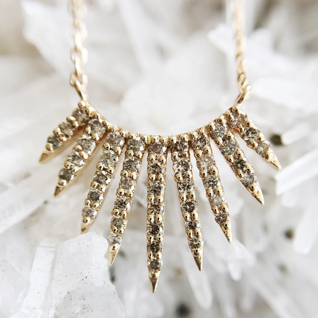 Rising Diamond Sunbeams Necklace - Image 3