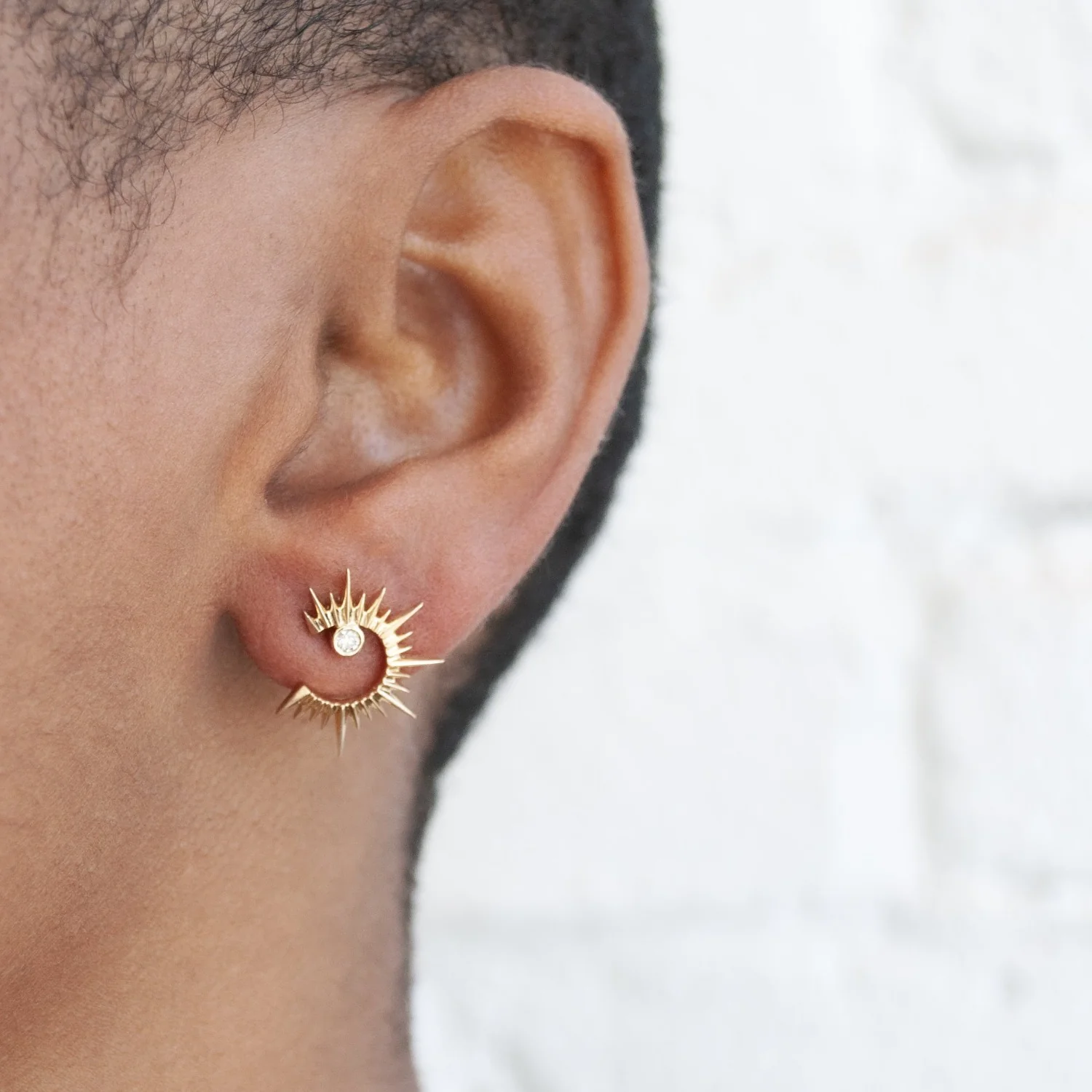 Sun & Moon Diamond Earrings - Image 2