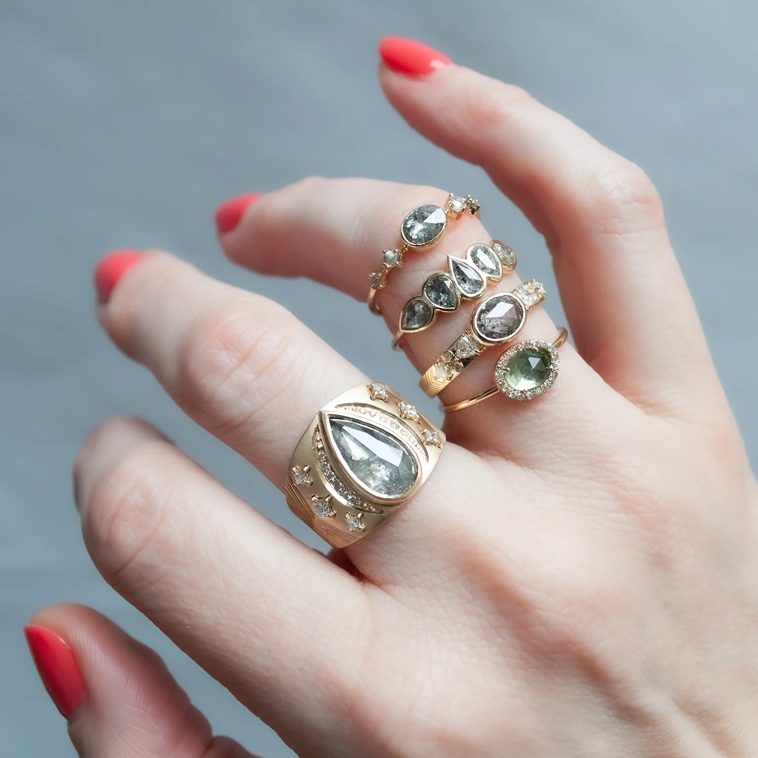 Celestial Diamond & Moonstone Ring - Image 6