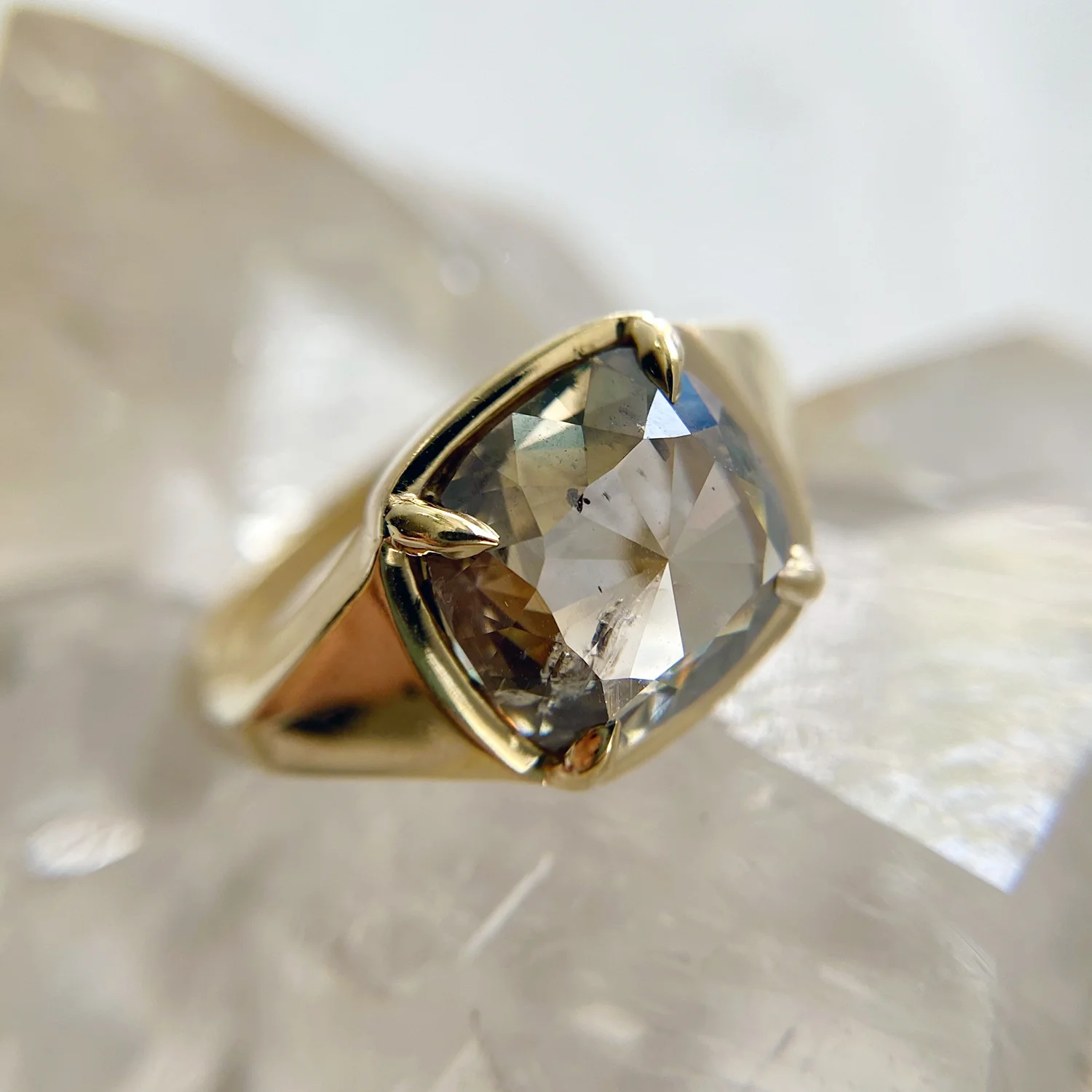 Champagne Cushion Diamond Solitaire - Image 4