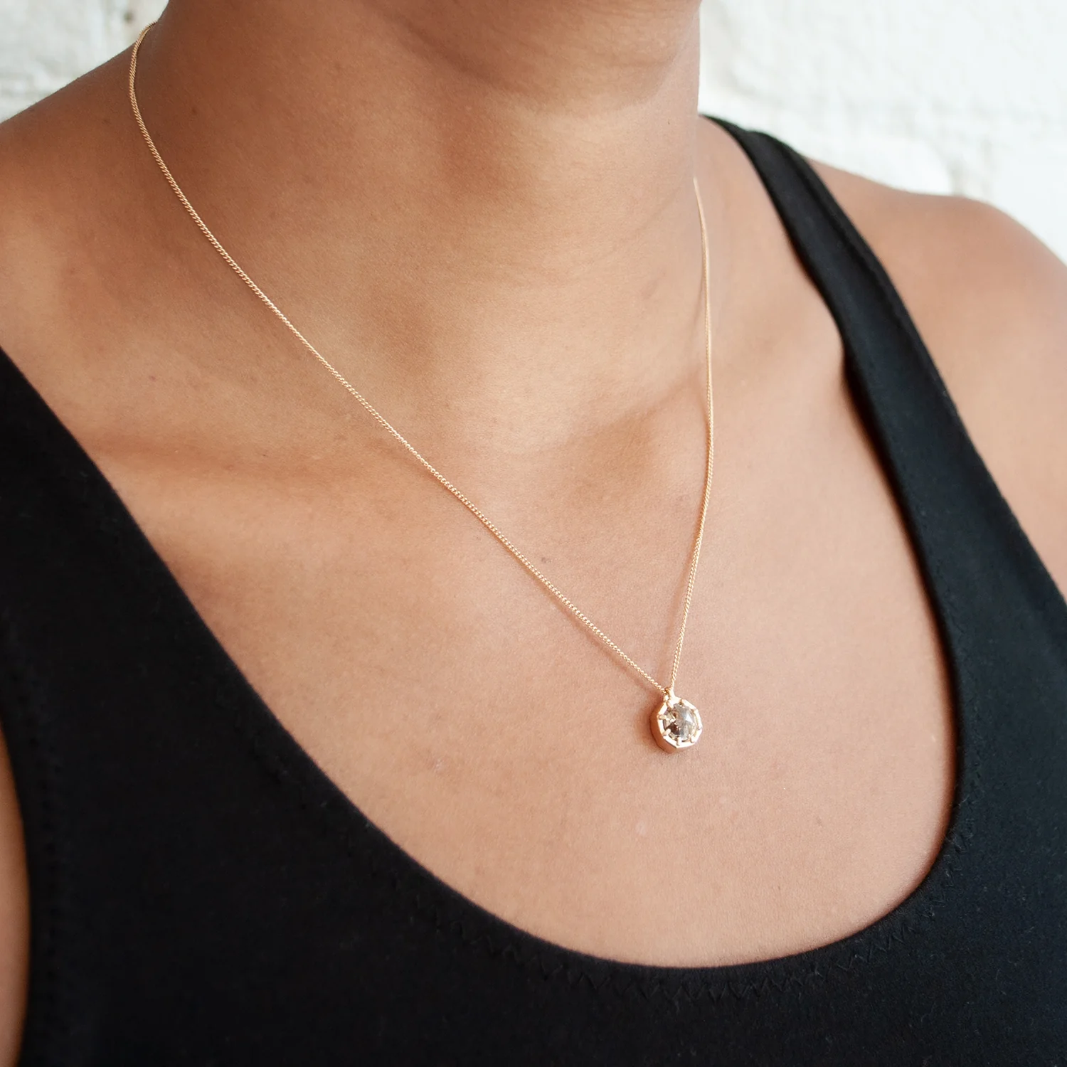 Champagne Diamond Octagon Necklace - Image 2