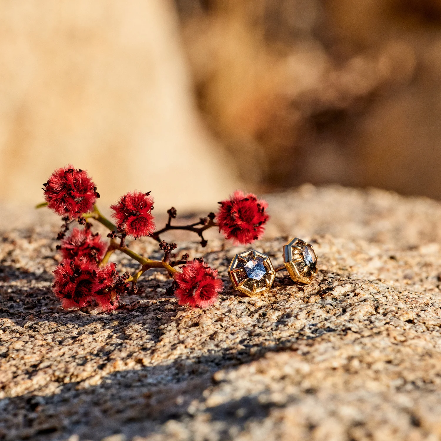 Speckled Cognac Diamond Studs - Image 3