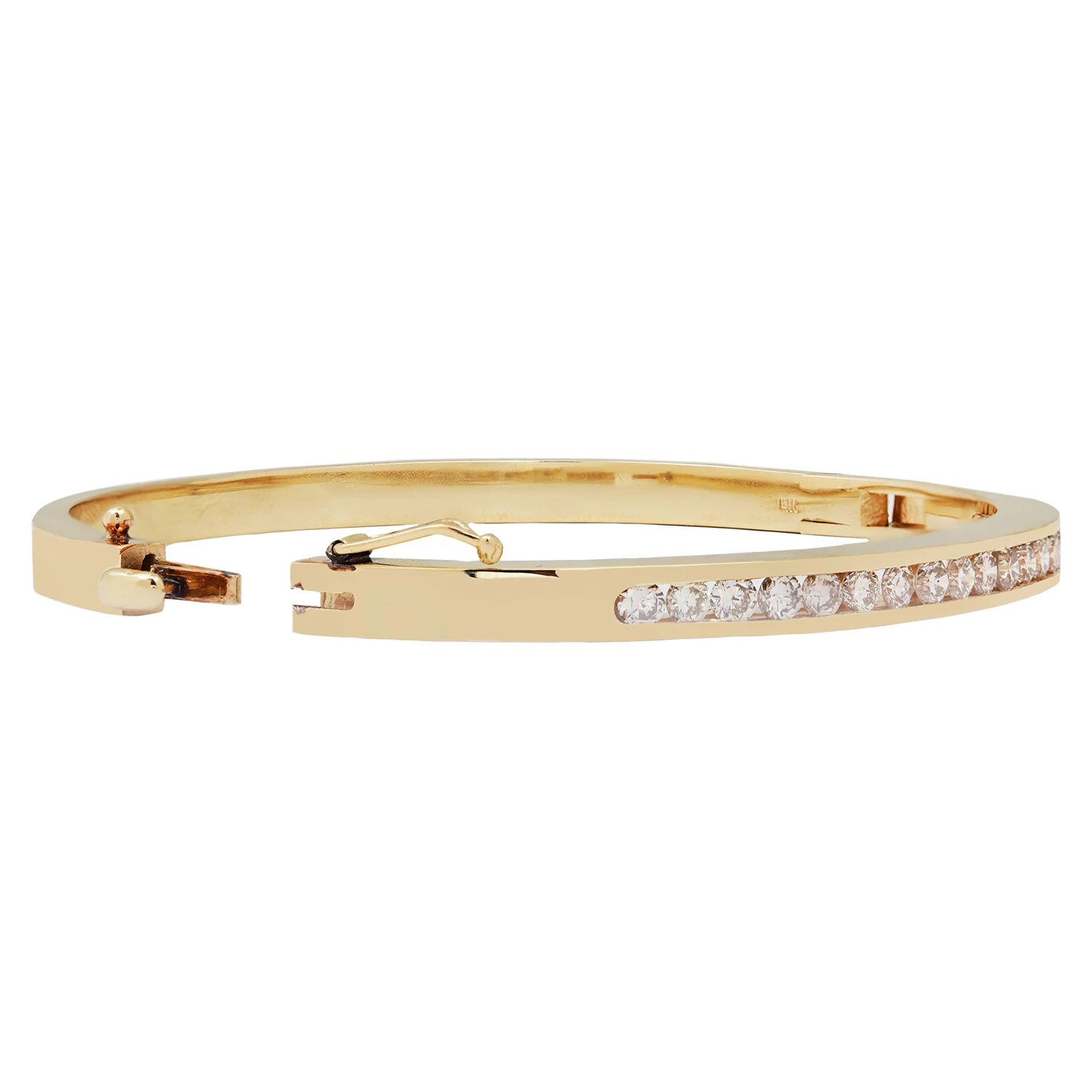 Channel Set Round Diamond Bangle - Image 3