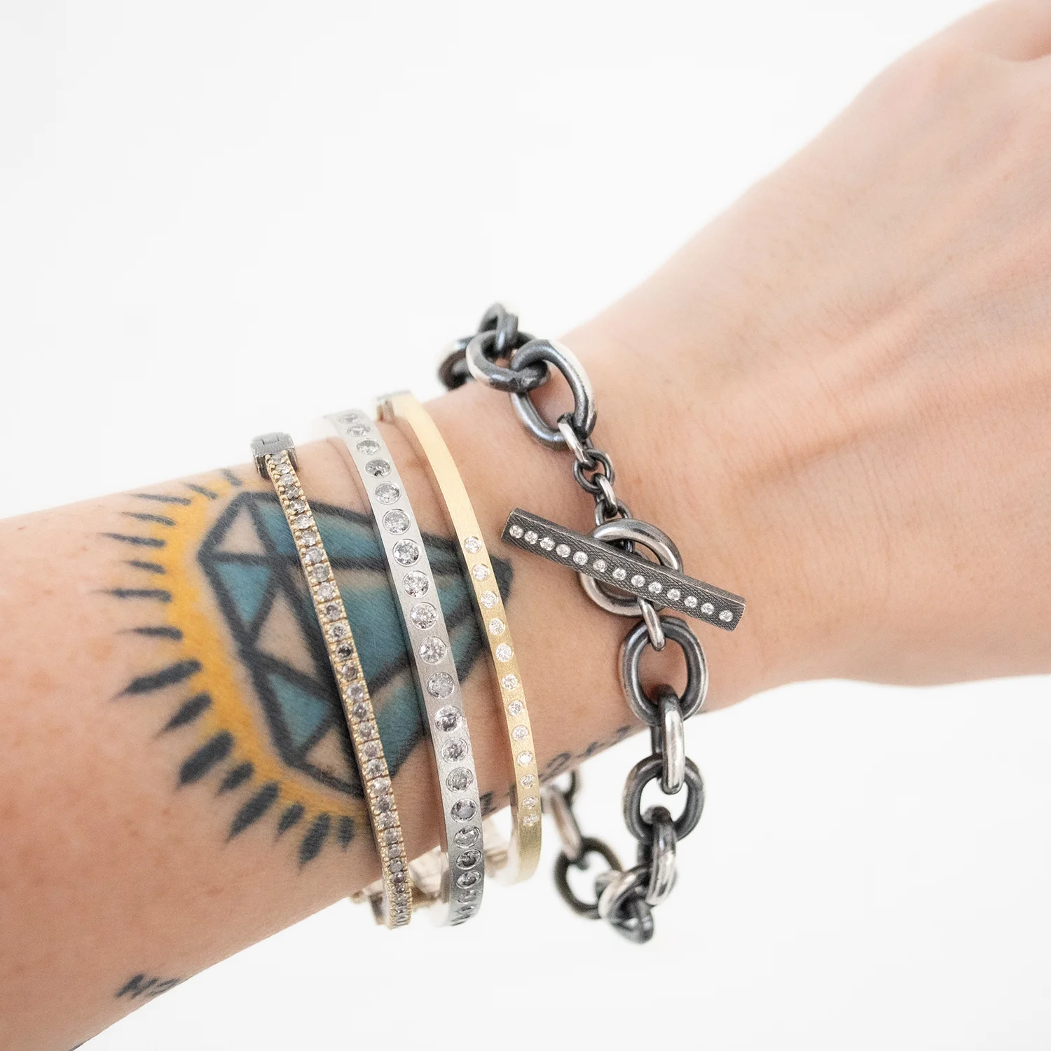 Chloe Gray Diamond Bangle - Image 4