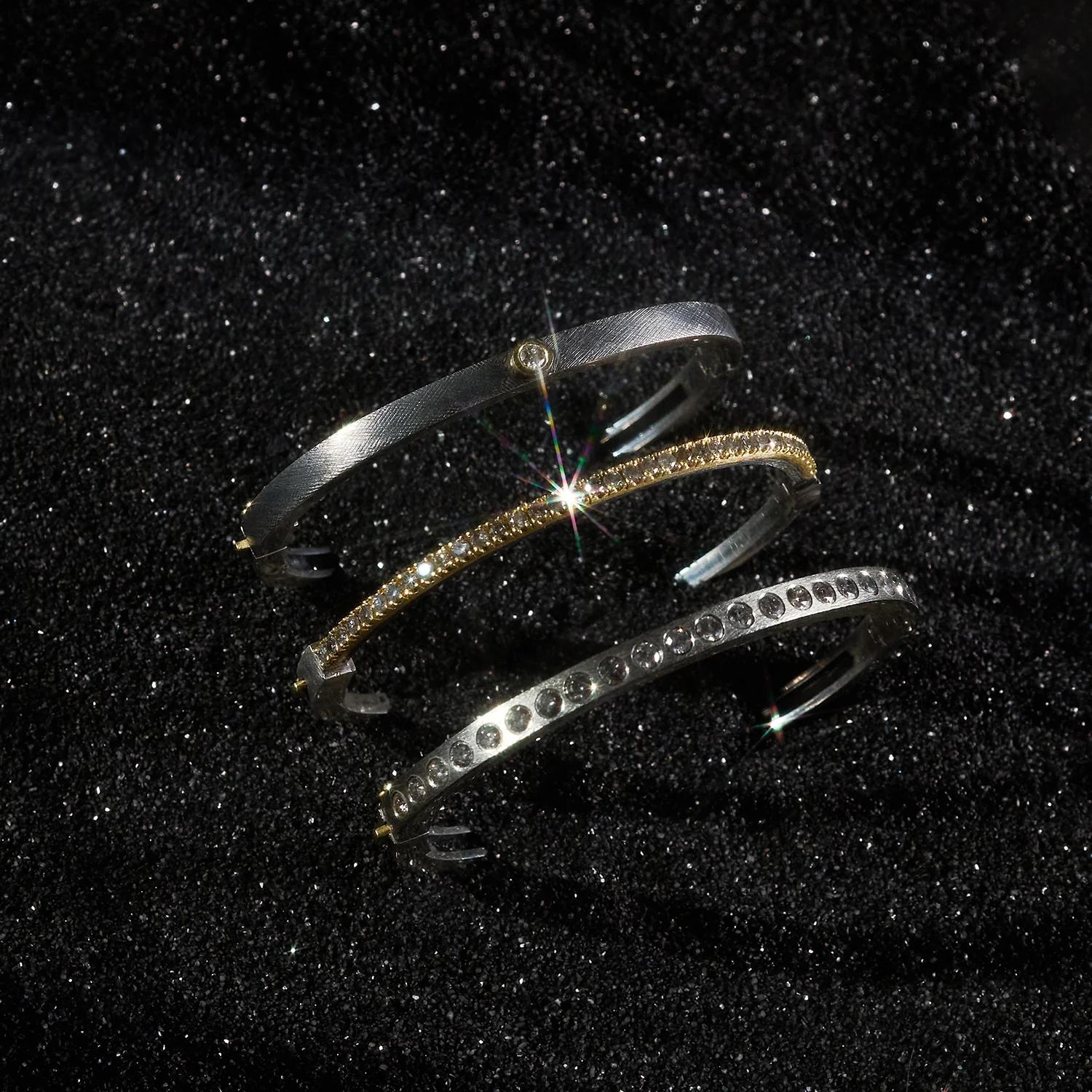 Chloe Gray Diamond Bangle - Image 5