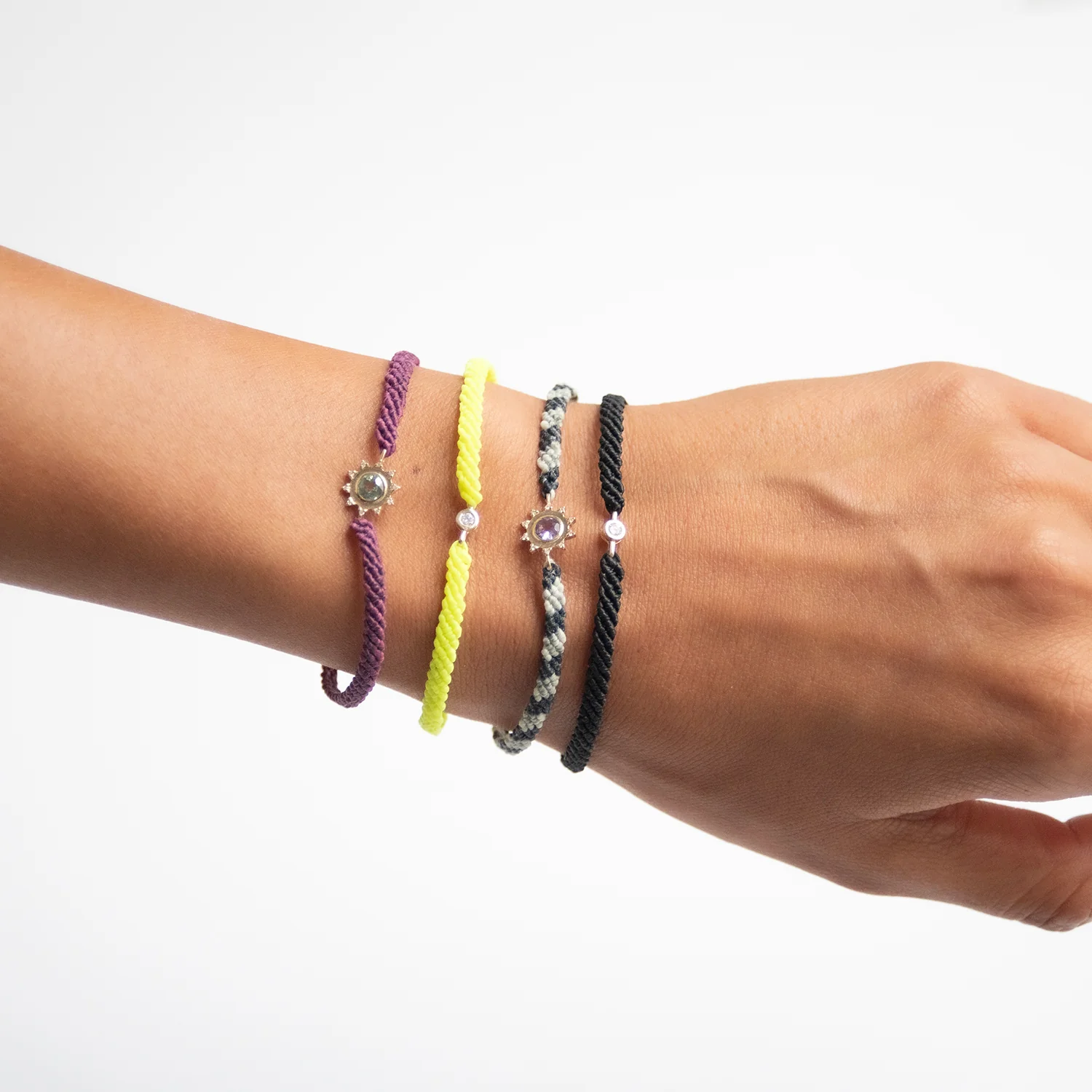 Neon Yellow Diamond Friendship Bracelet - Image 4