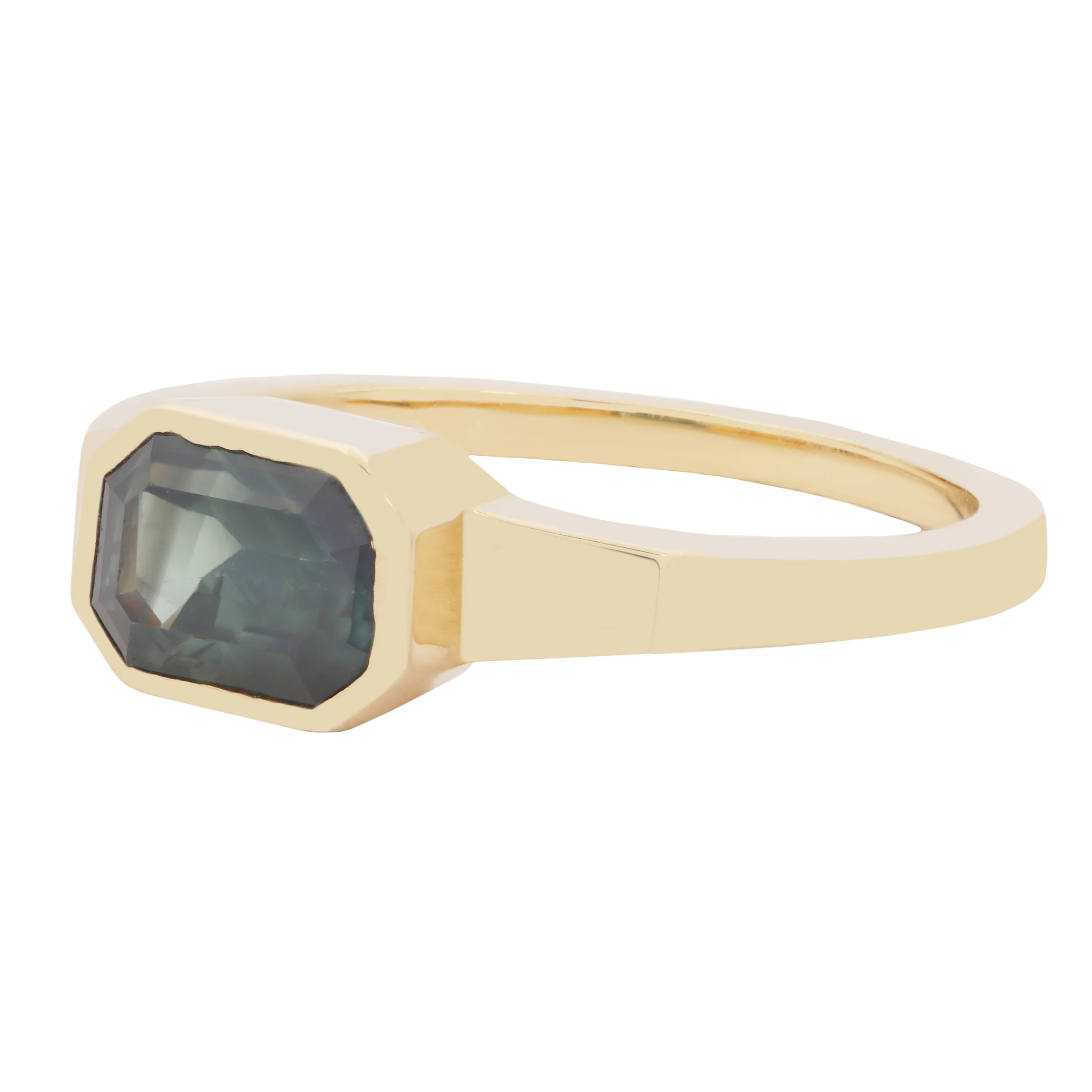 Deep Lagoon Sapphire Deco Ring - Image 3