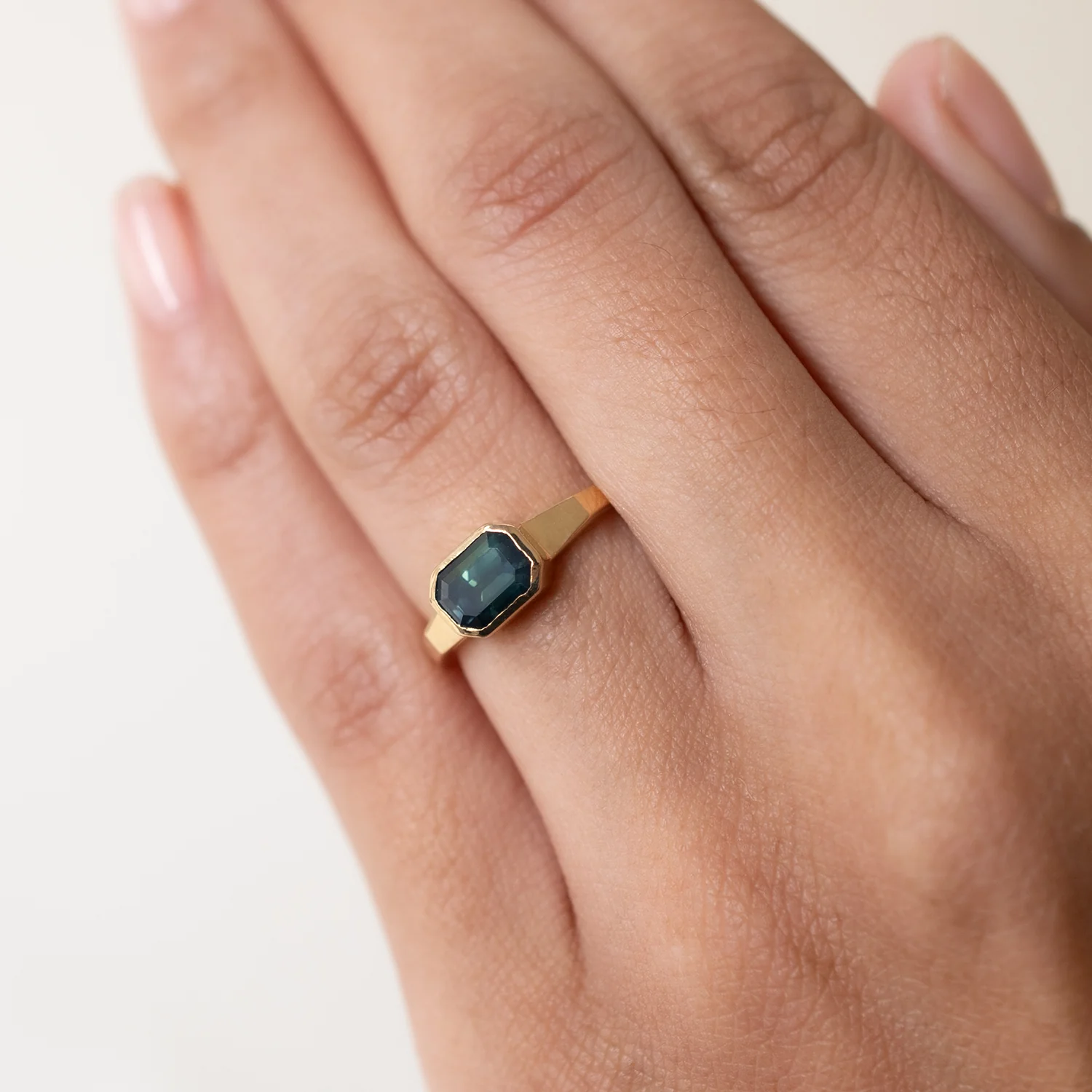 Deep Lagoon Sapphire Deco Ring - Image 5