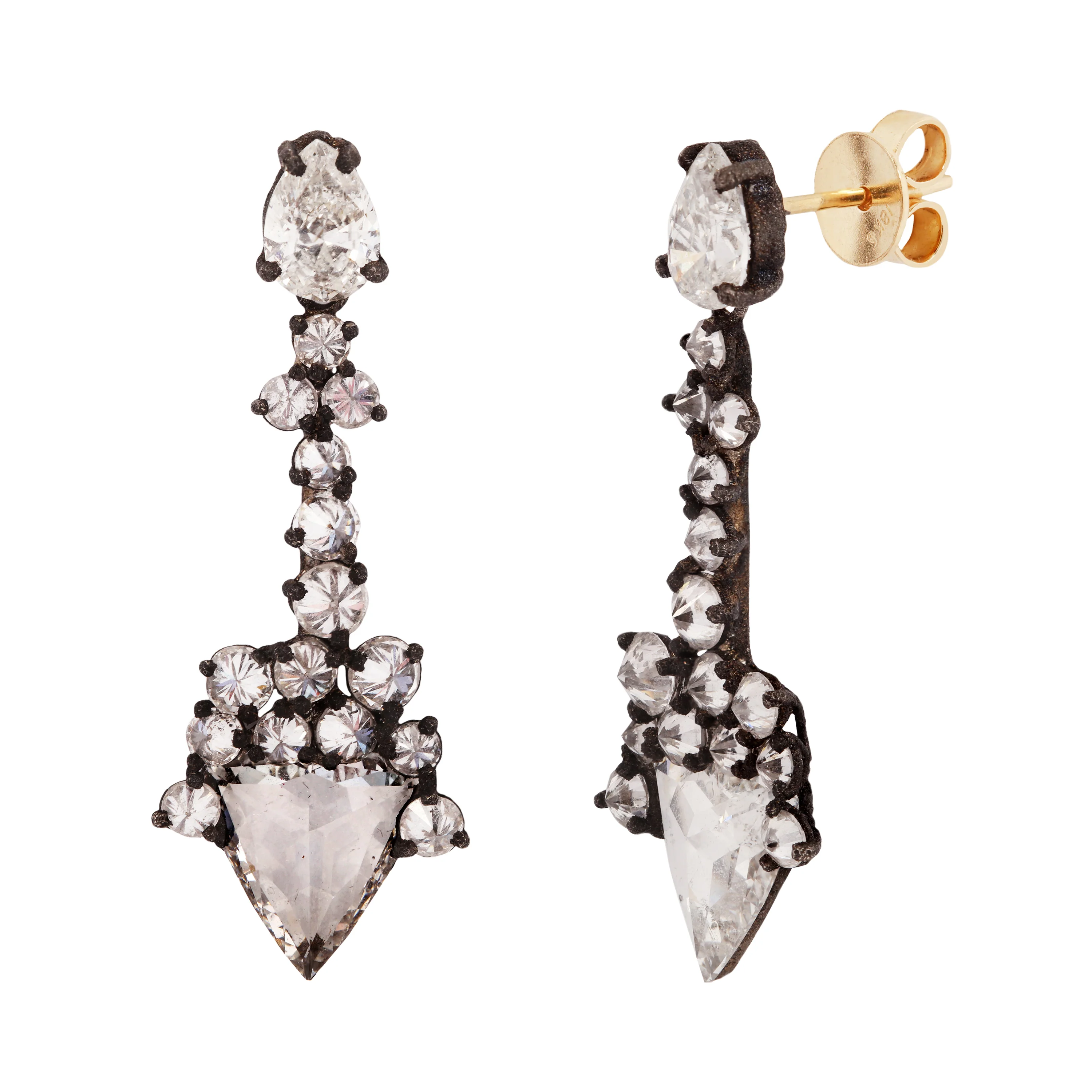 Diamond Cluster Arrow Earrings - Image 4