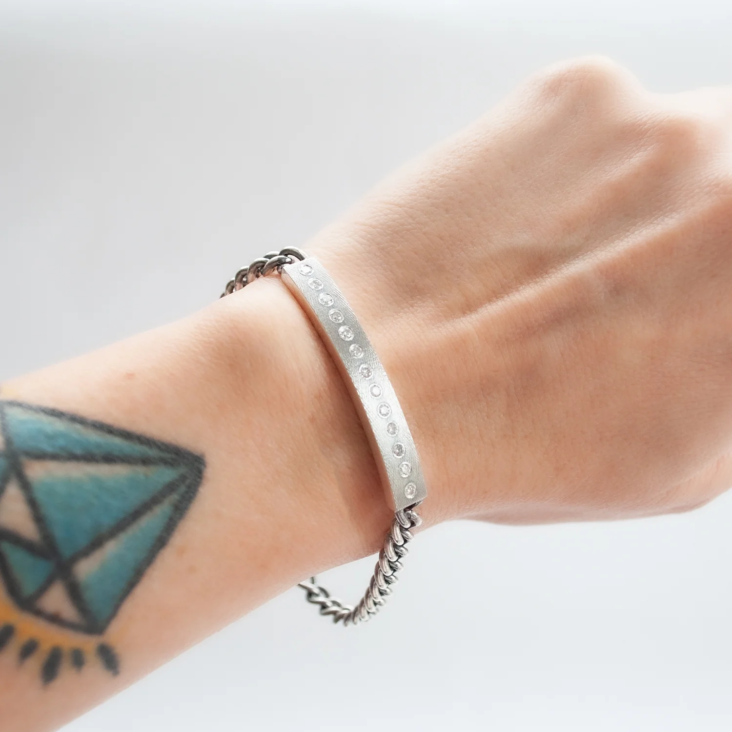 Diana Diamond ID Link Bracelet - Image 2