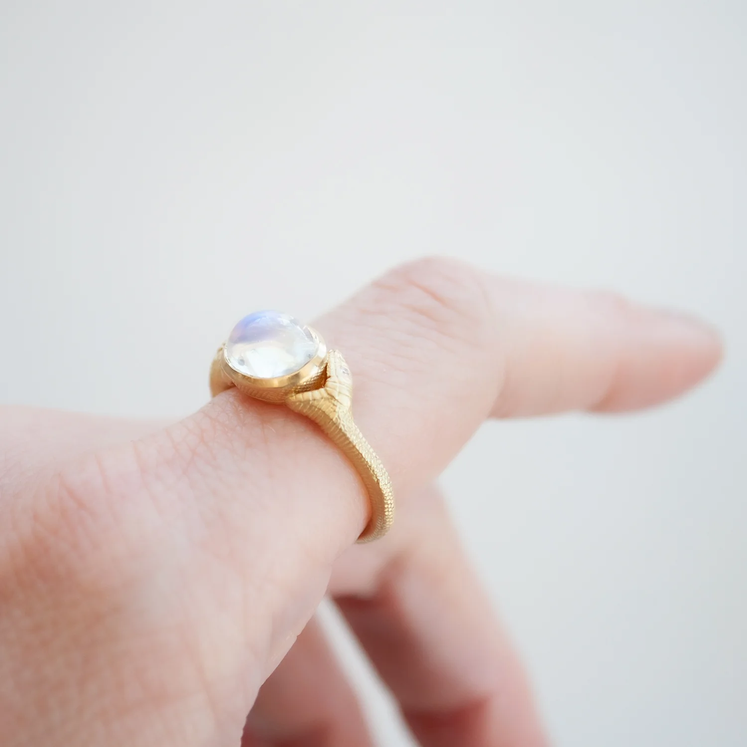 Double Headed Moonstone Serpent Ring - Image 6