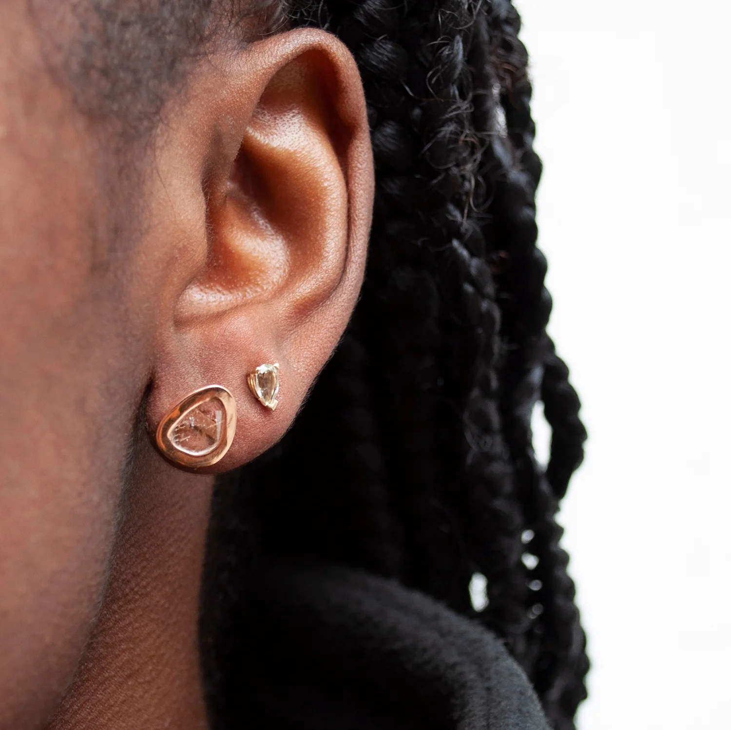 Polki Diamond Slice Studs - Image 2