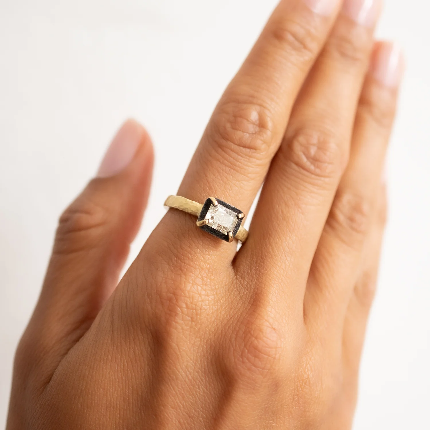 Fancy Diamond Dark Halo Ring - Image 2