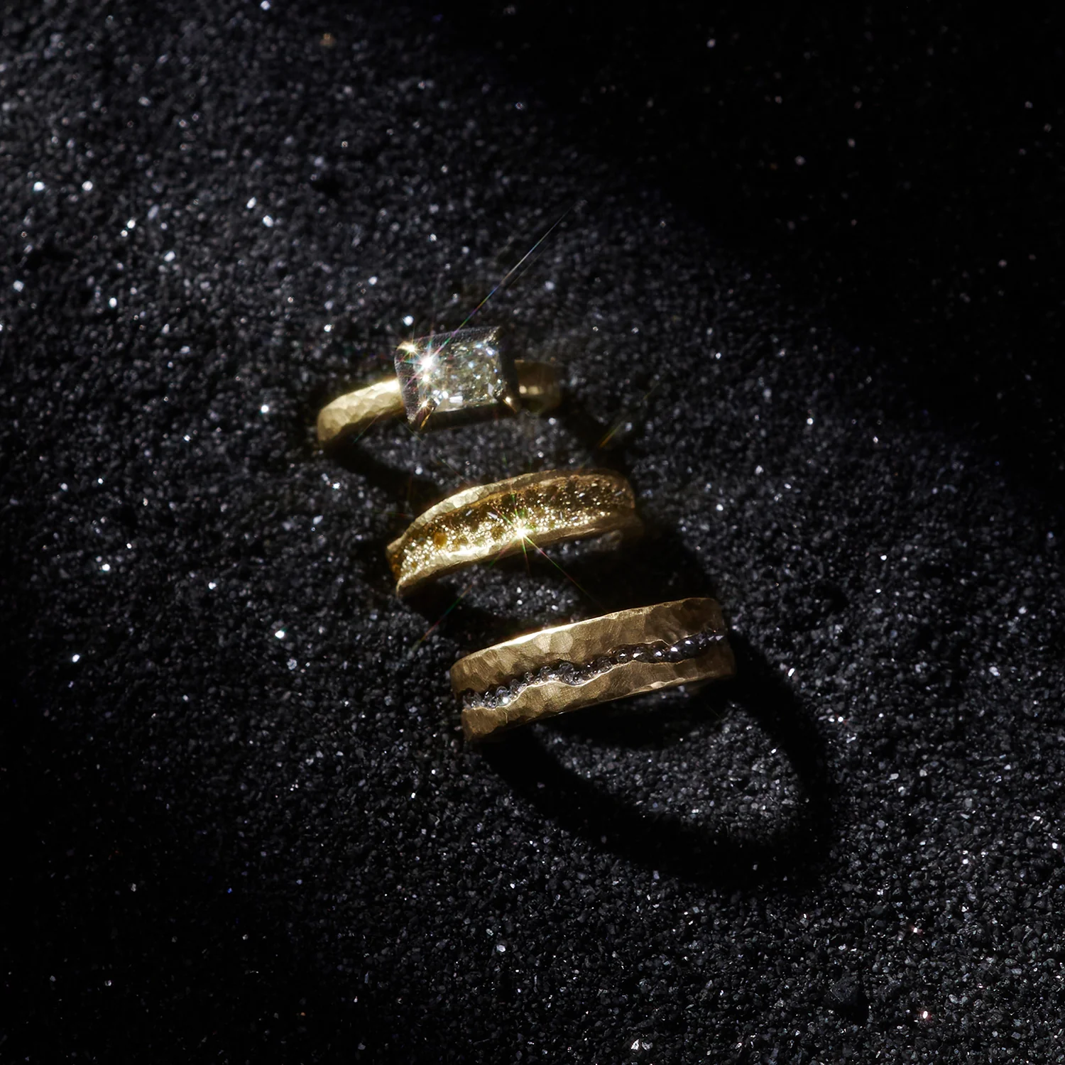 Fancy Diamond Dark Halo Ring - Image 6
