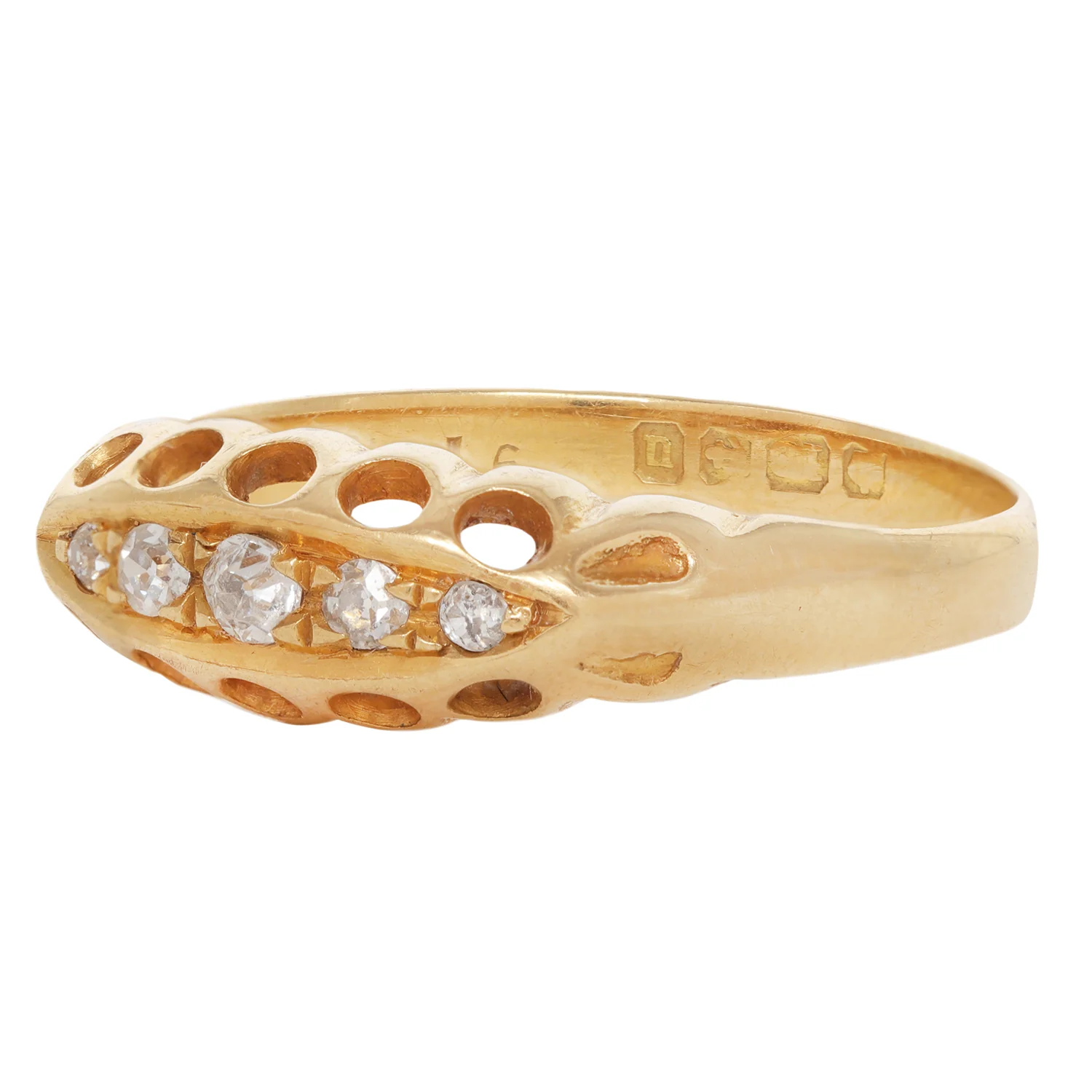 Five Diamond Boat Ring - Image 3