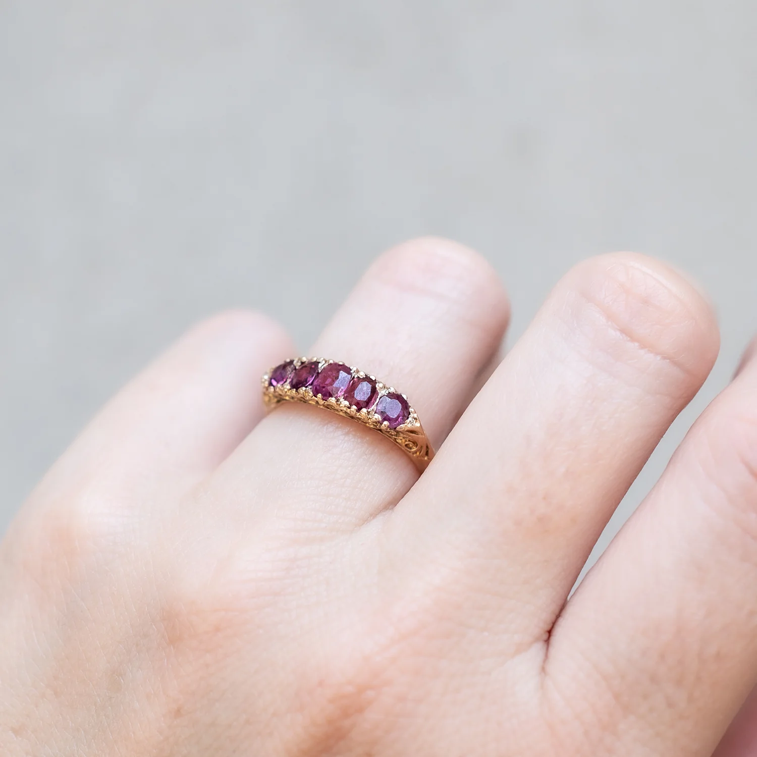 Five Ruby Half Hoop Ring - Image 2