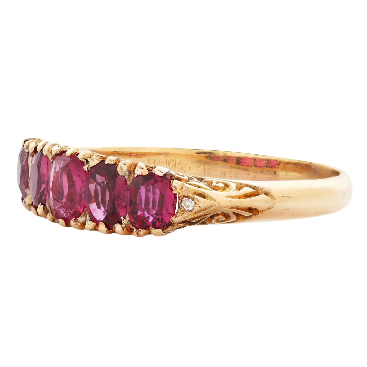 Five Ruby Half Hoop Ring - Image 3