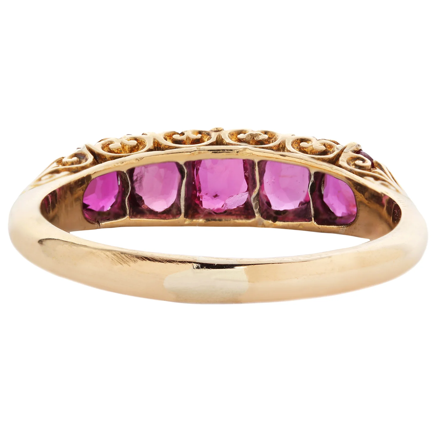 Five Ruby Half Hoop Ring - Image 4