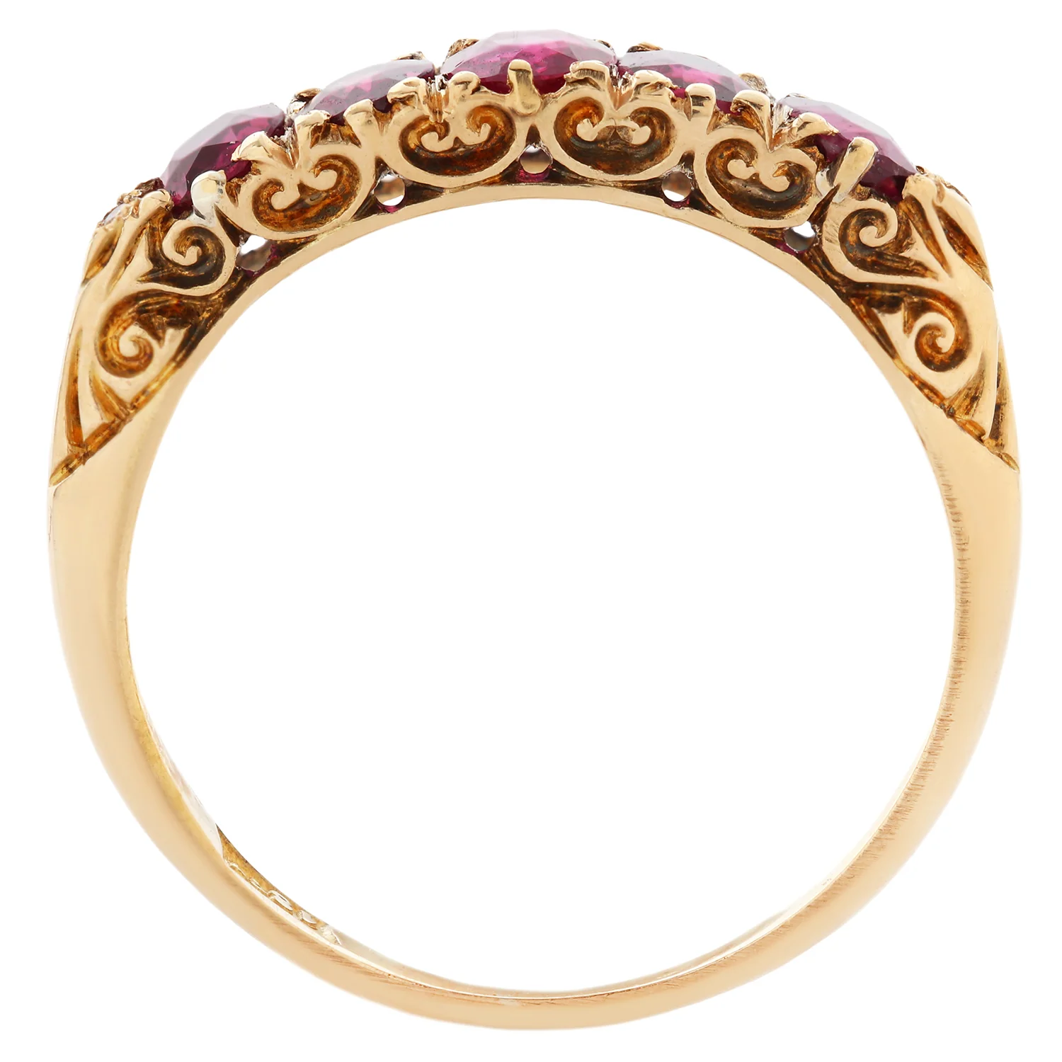 Five Ruby Half Hoop Ring - Image 5