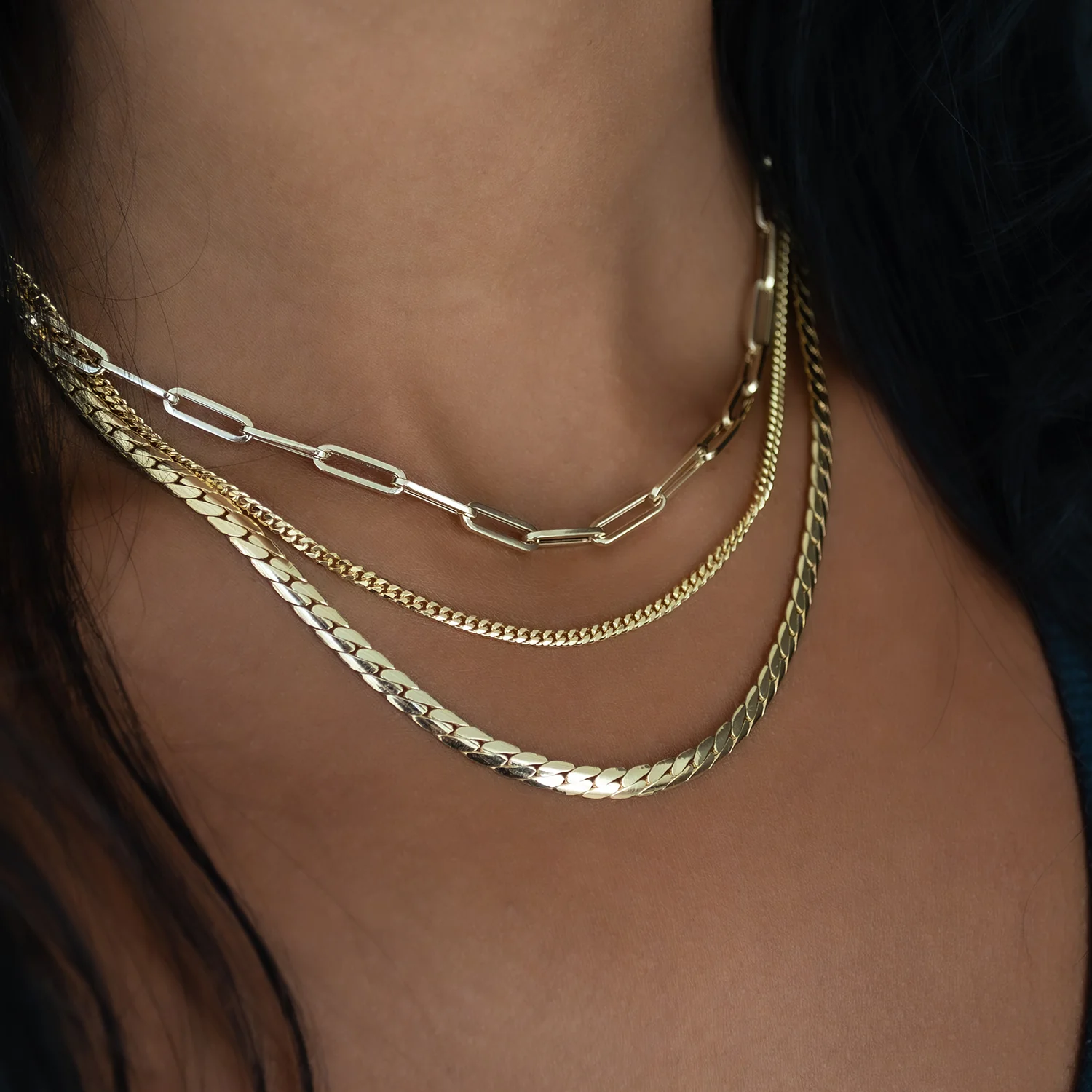 Golden Horizon Paperclip Necklace - Image 4