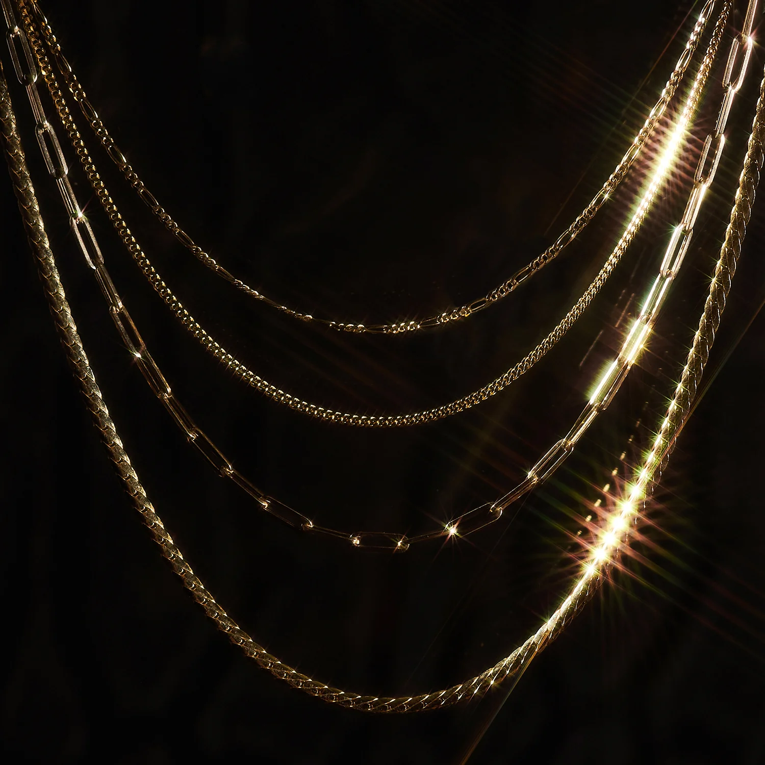 Golden Horizon Paperclip Necklace - Image 9