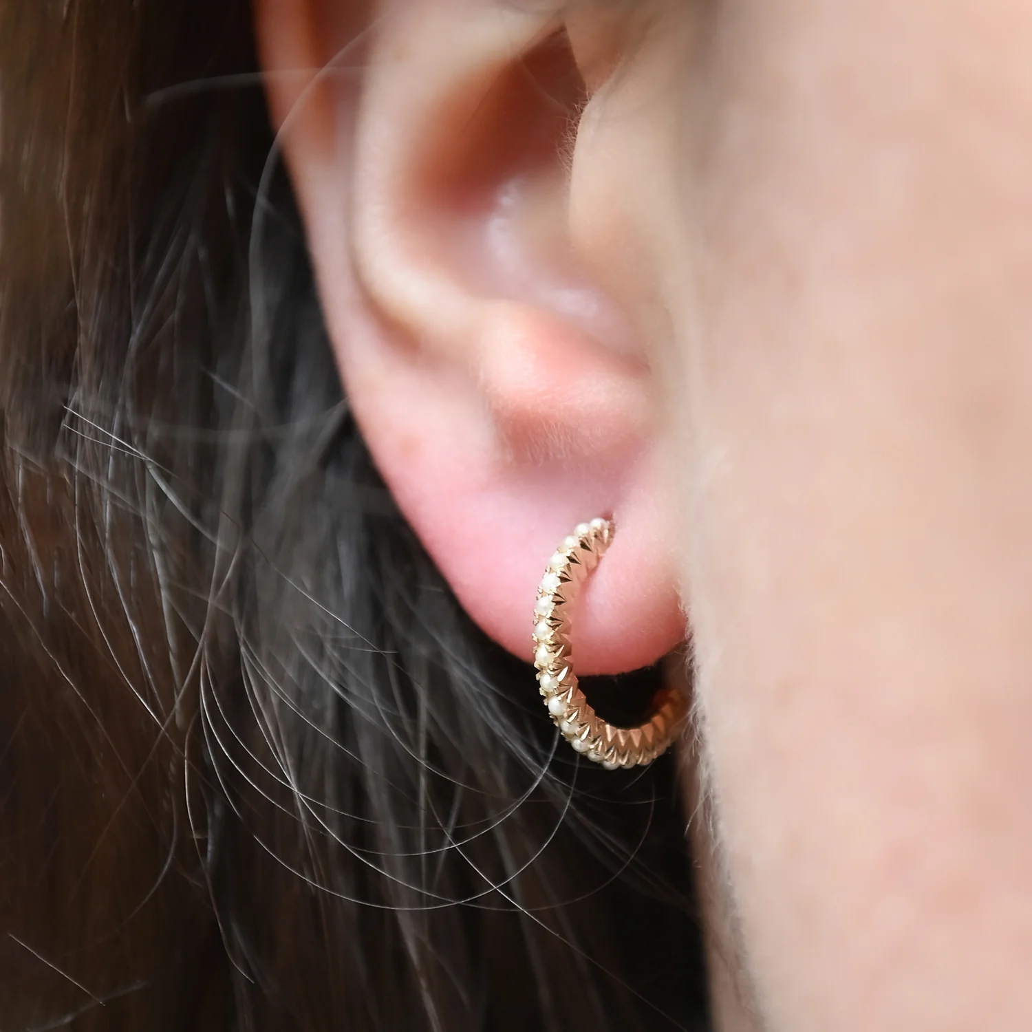 French Set Pearl Hoops - Image 2
