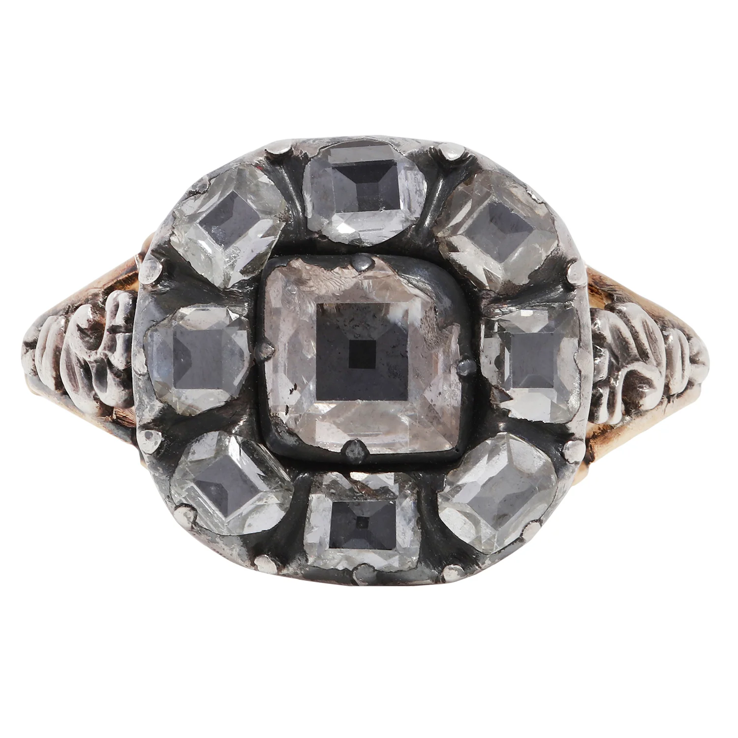 Georgian Italian Diamond Cluster Ring