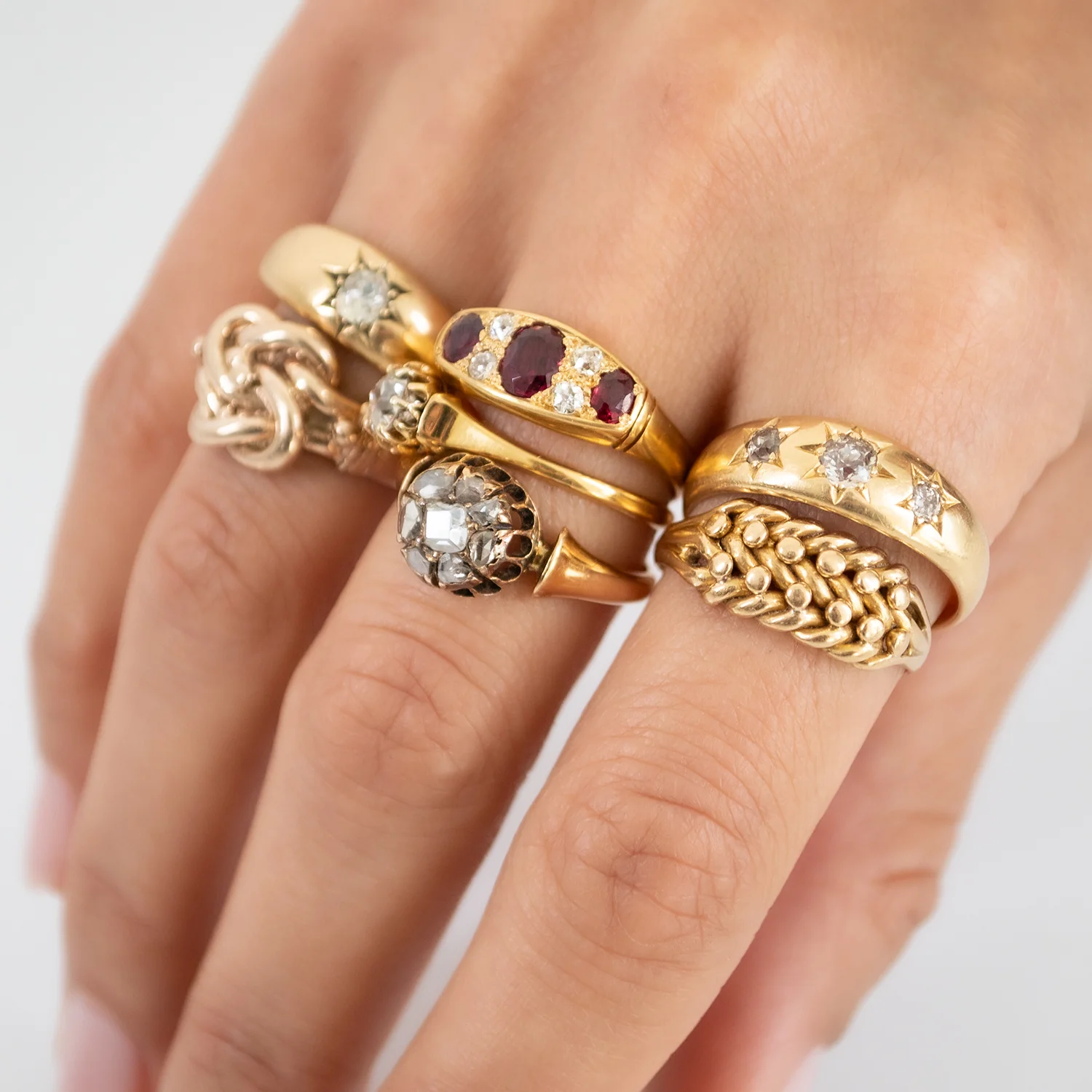 Georgian Table Cut Cluster Ring - Image 6