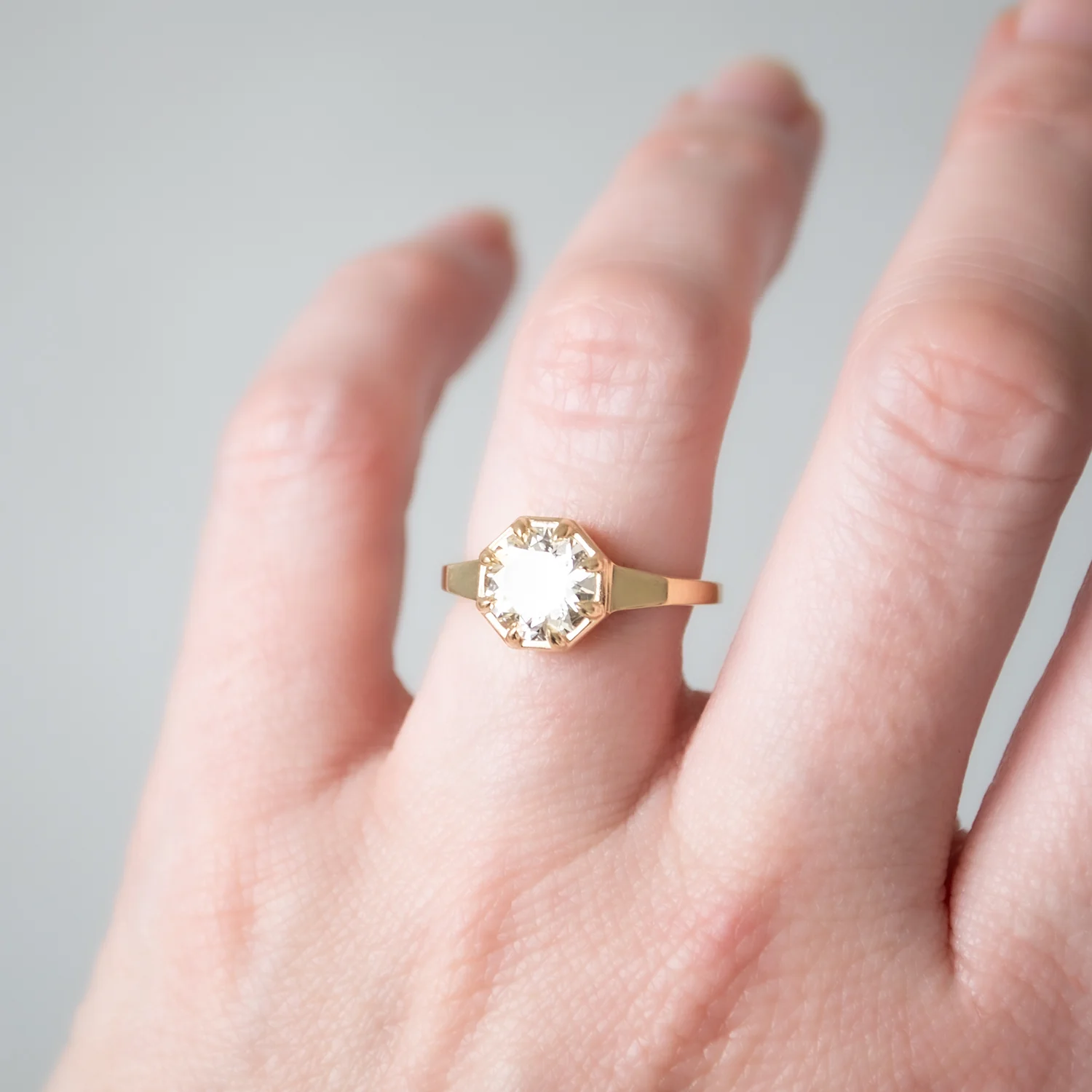 Gilded Diamond Octagon Ring - Image 6