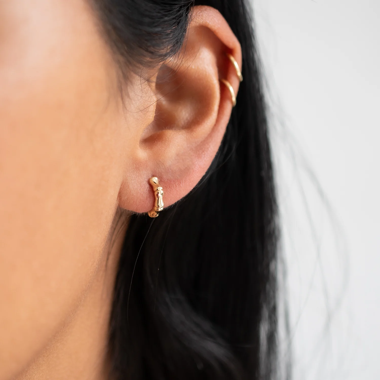 Gold Bamboo Hoops - Image 2
