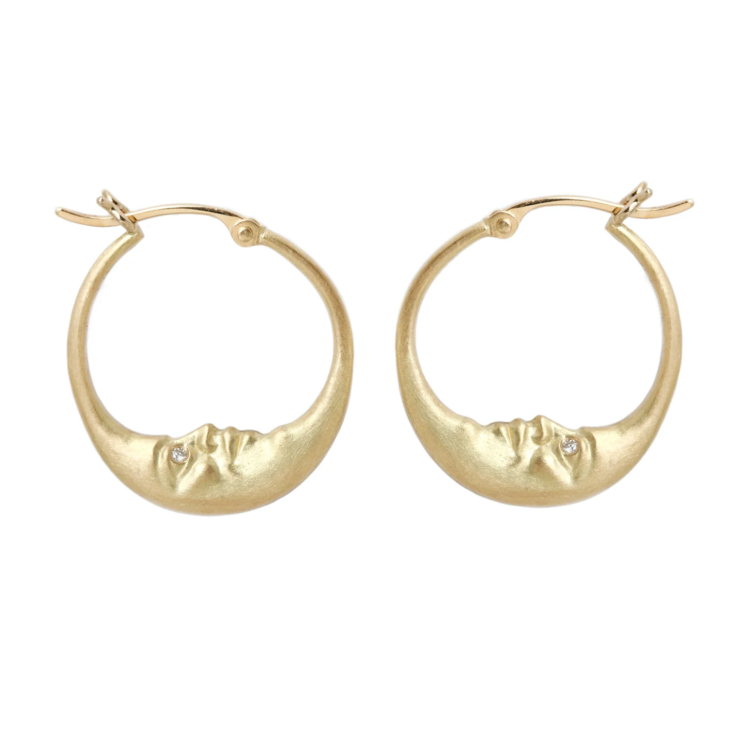 Small Crescent Moon Hoops