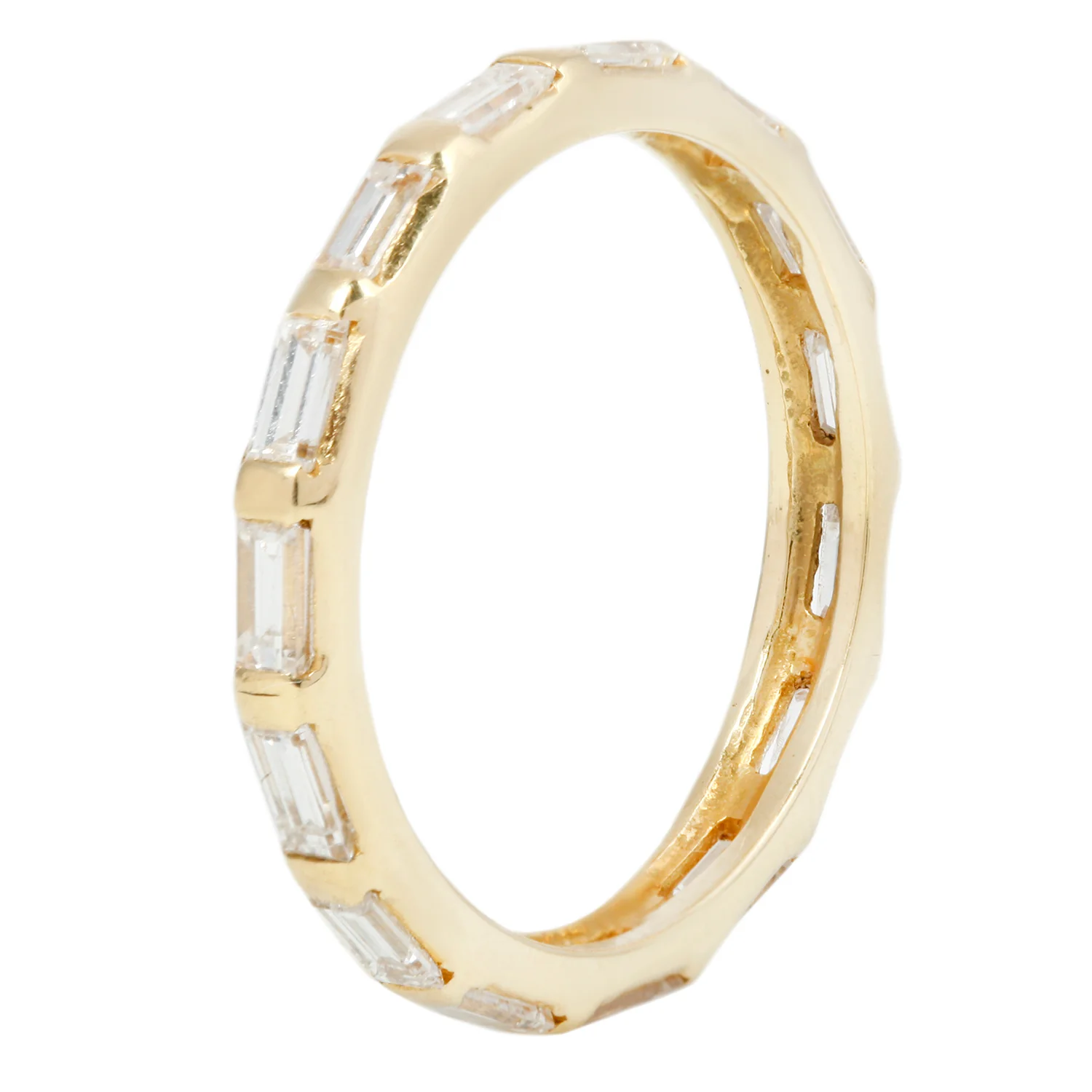 Gold & Diamond Baguette Eternity Band - Image 3