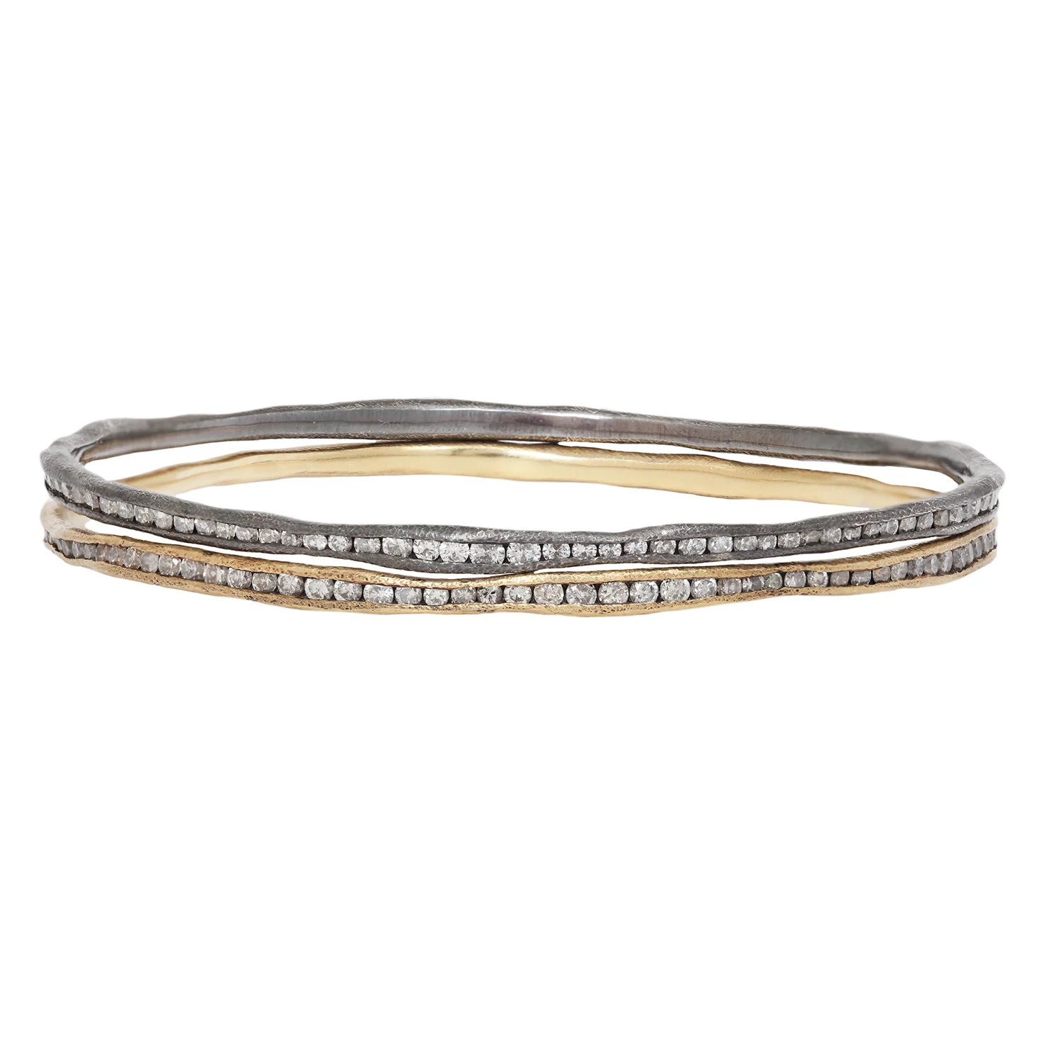Gold & Diamond Fissure Bangle - Image 3
