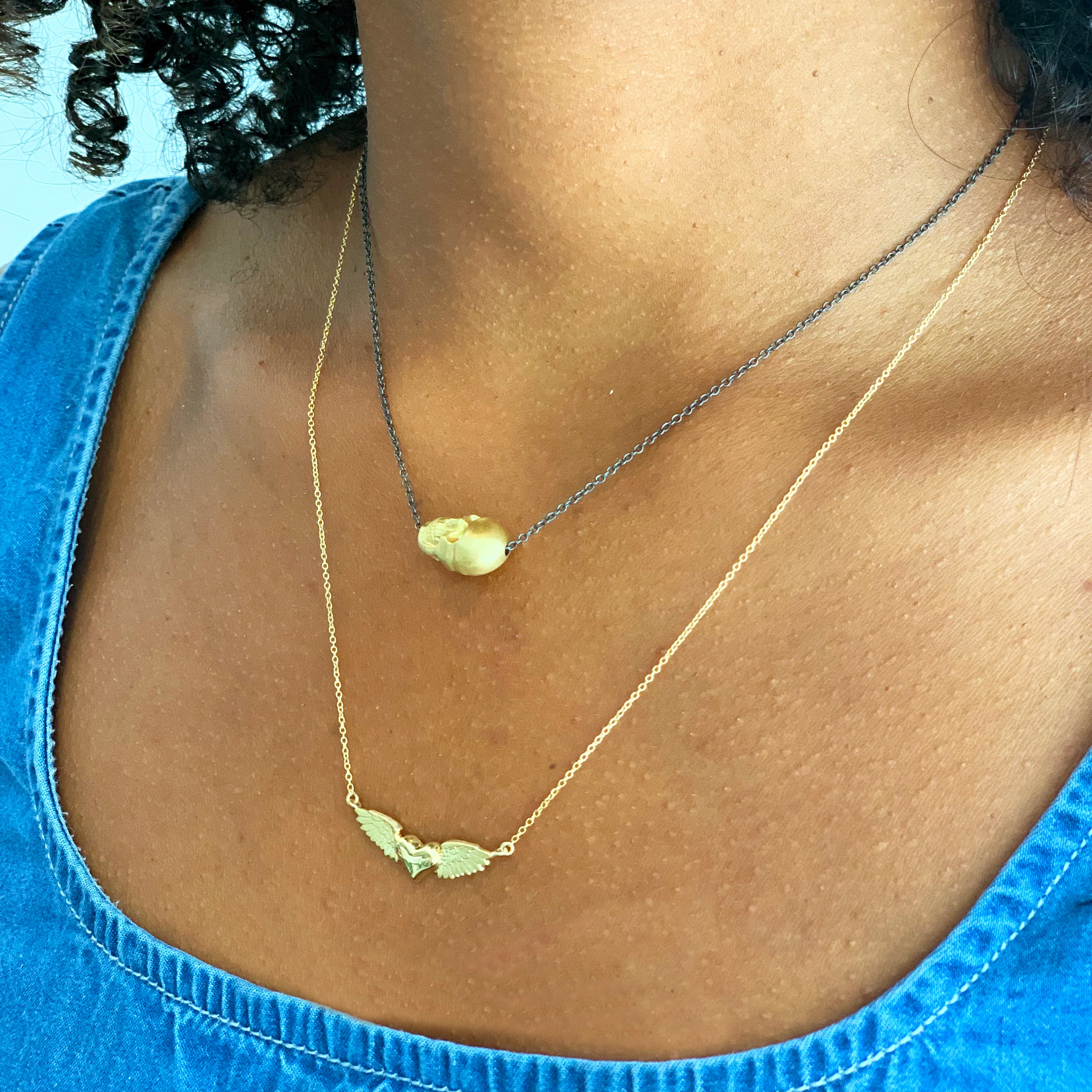 Gold Flying Heart Necklace - Image 2