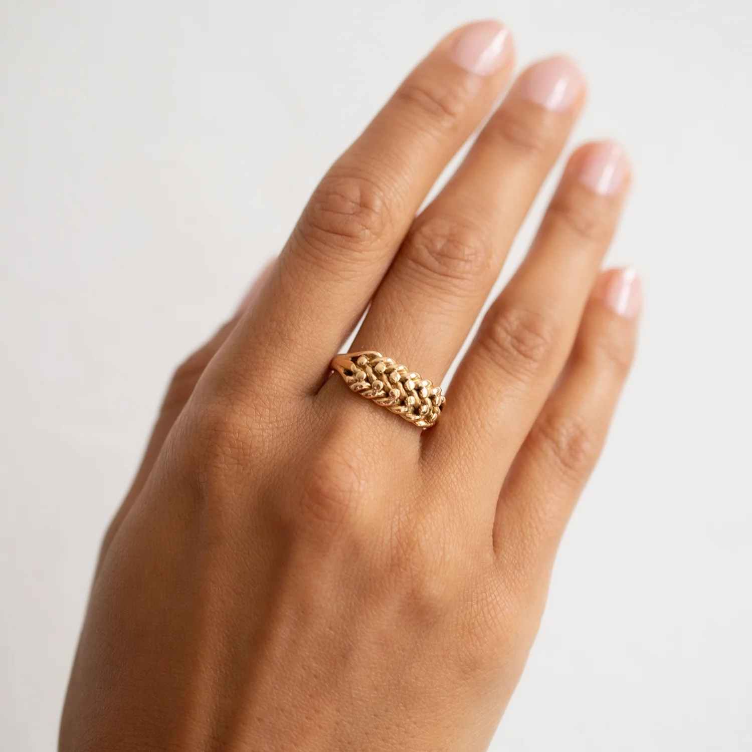 Gold Knotted Keeper Ring - Image 2