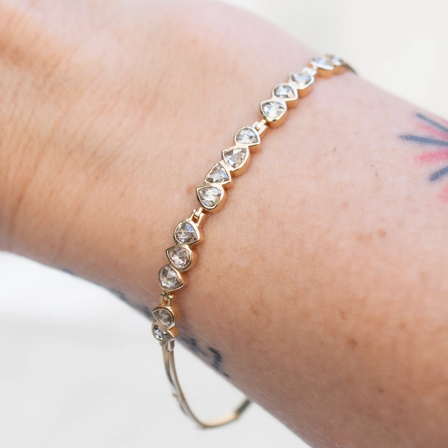 Gray Diamond Articulated Bracelet - Image 2