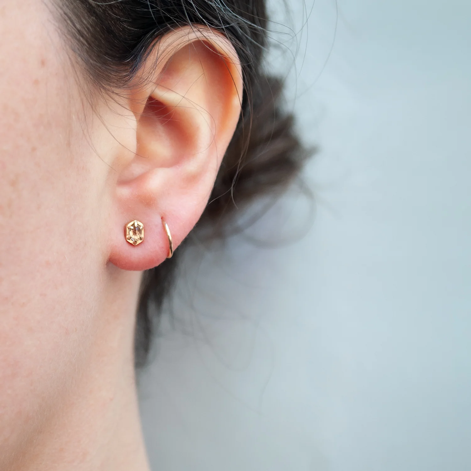 Hexagon Champagne Studs - Image 2