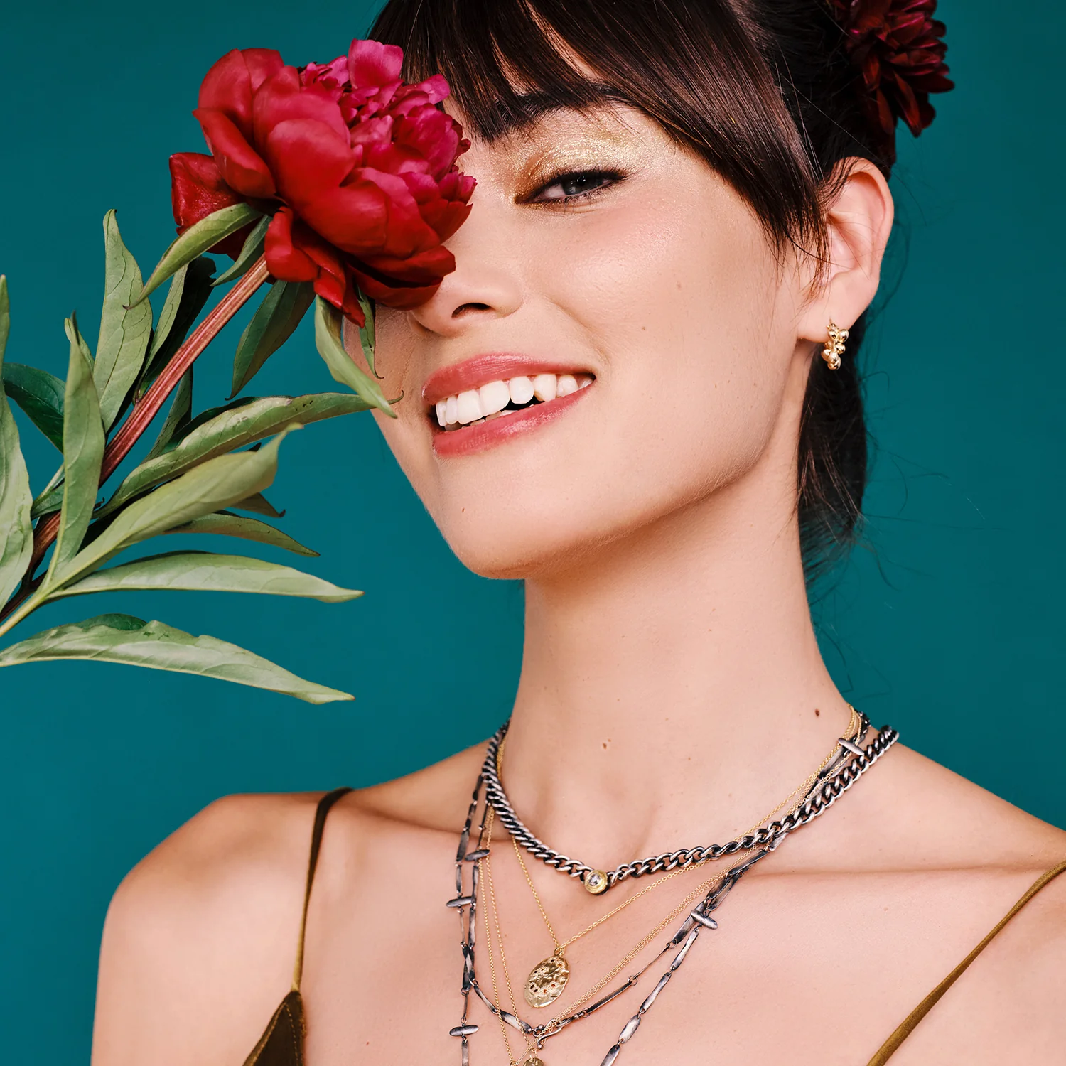 II Mixed Diamond Oval Necklace - Image 4