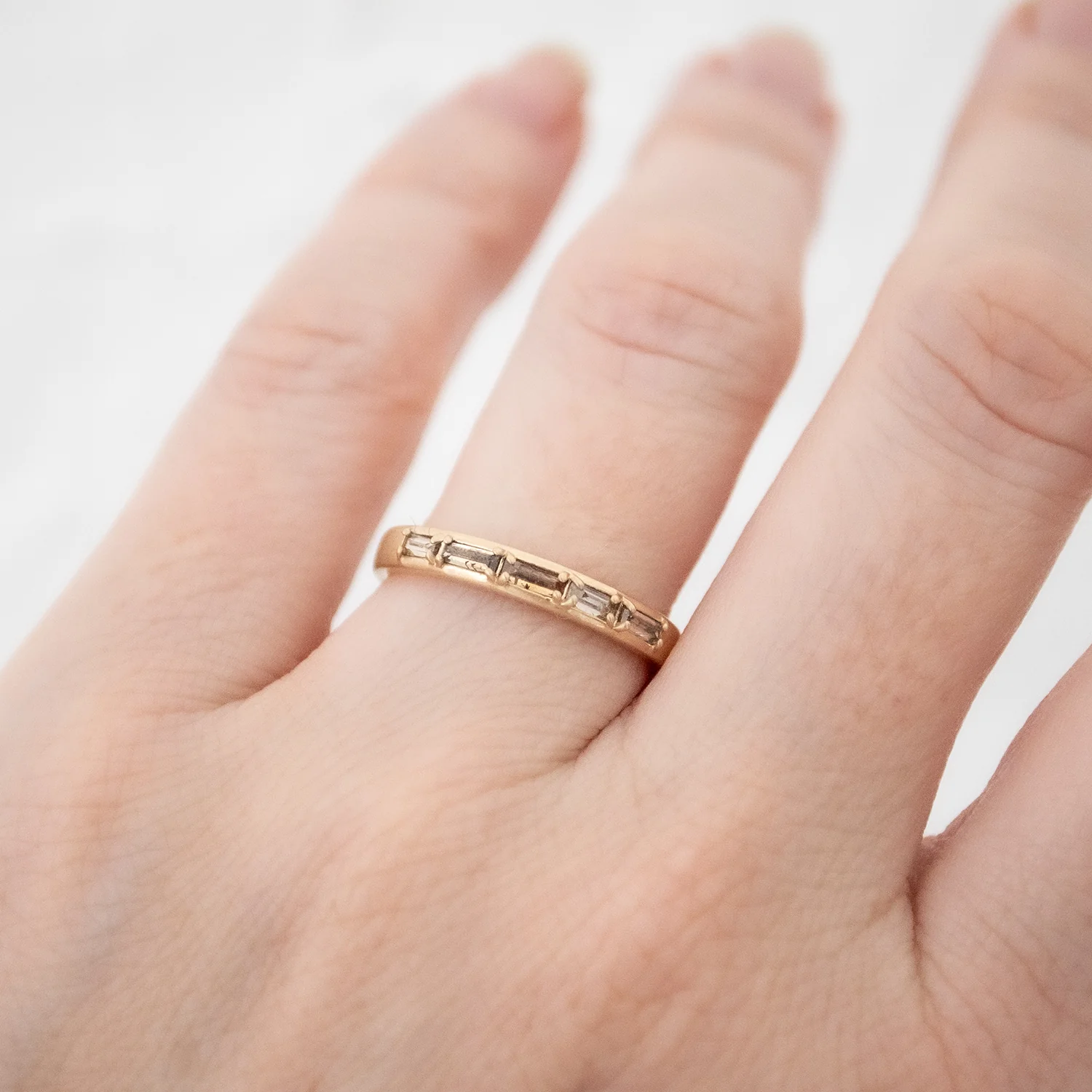 Inverted Diamond Baguette Band - Image 2