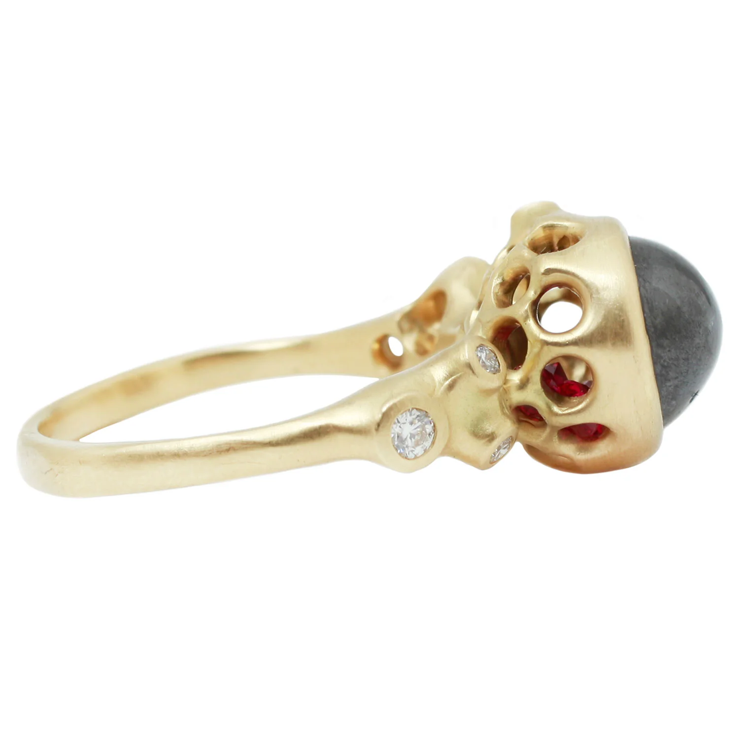 Black Diamond Ruby Cage Ring - Image 3