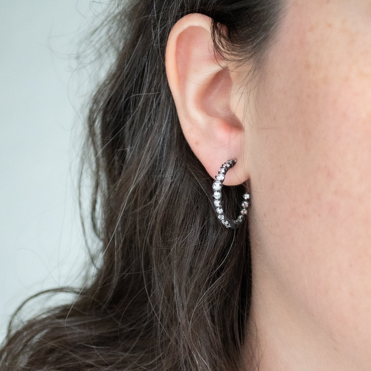 Large Diamond Cluster Hoops - Image 2