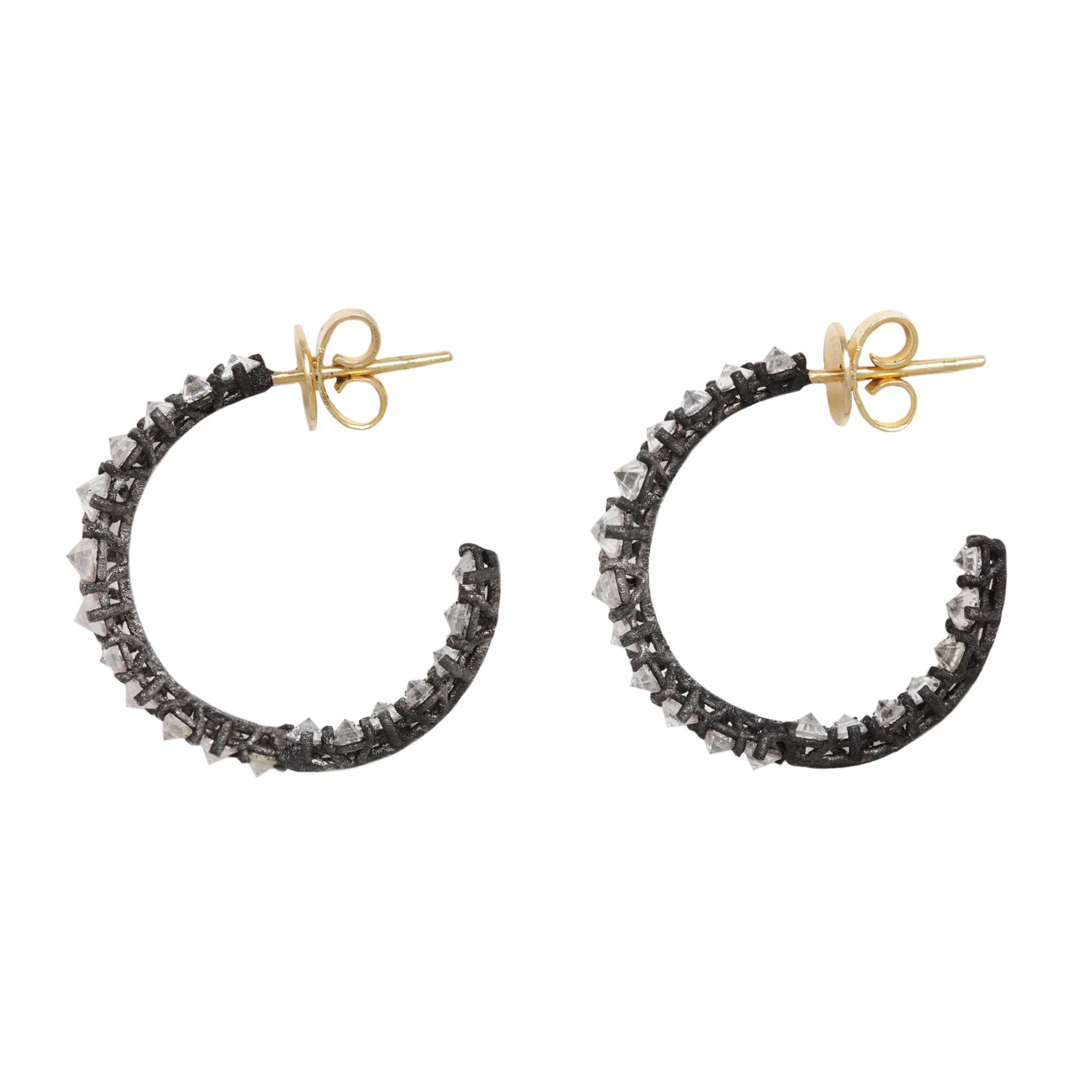 Large Diamond Cluster Hoops - Image 3