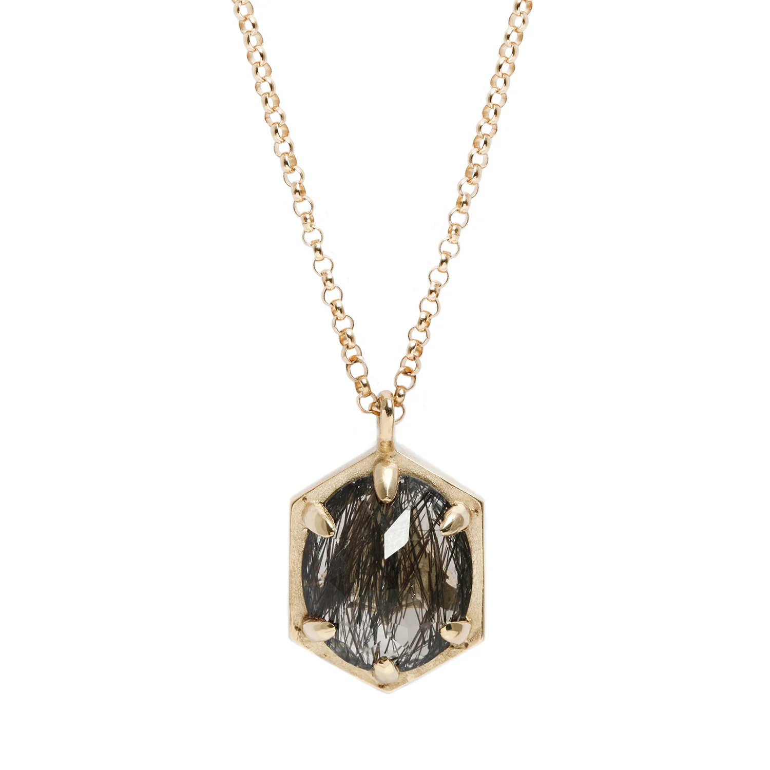 Large Hexagon Oval Necklace