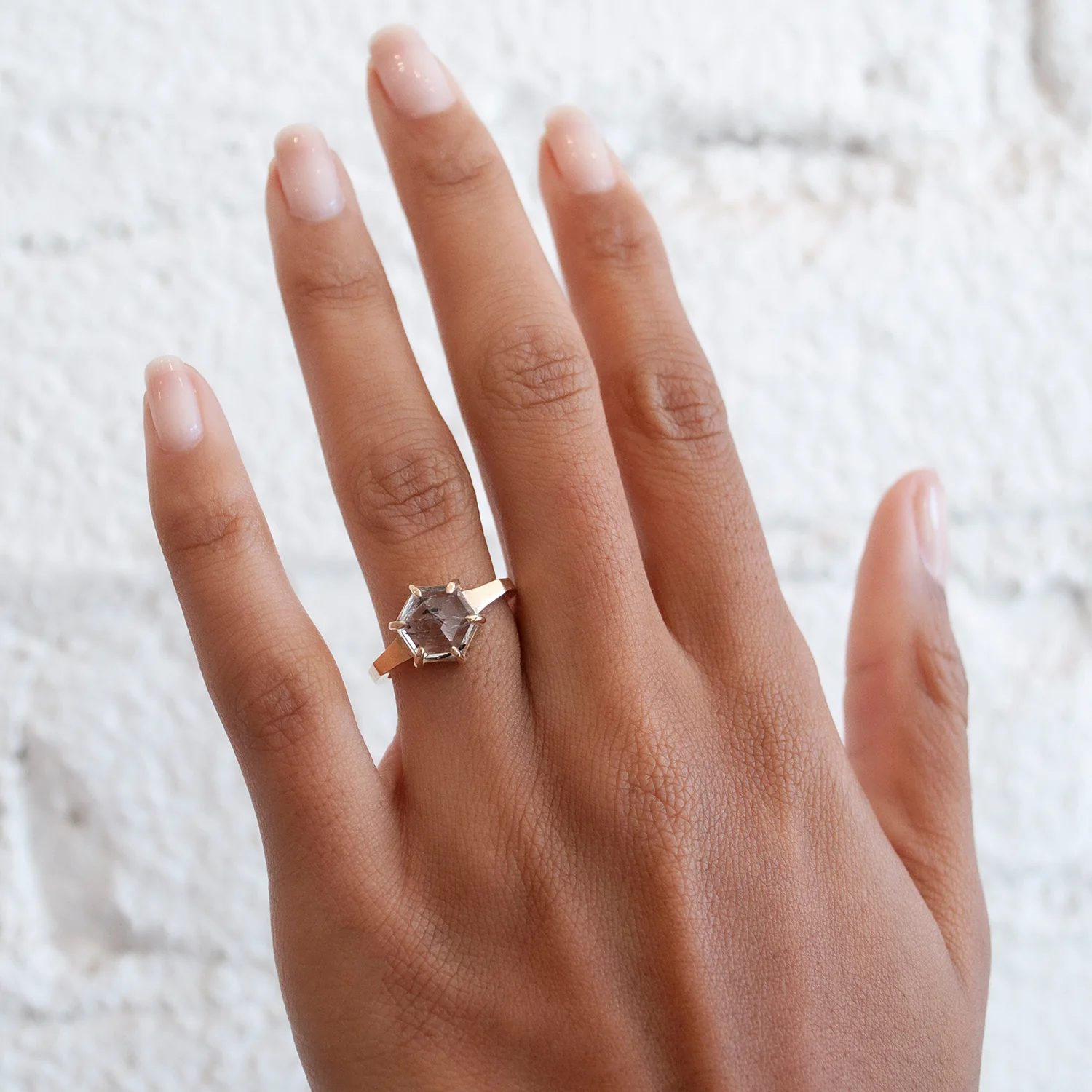 Large Quartz Hexagon Ring - Image 2