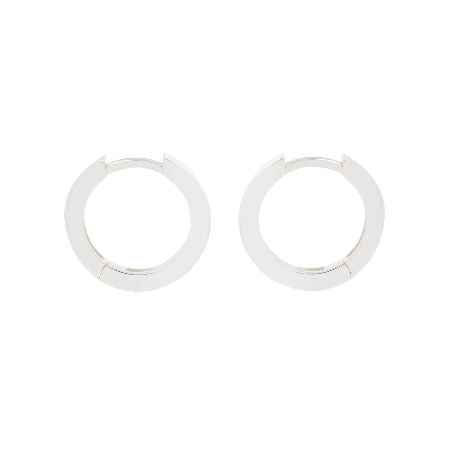 Large Silver Huggie Hoops - Image 3